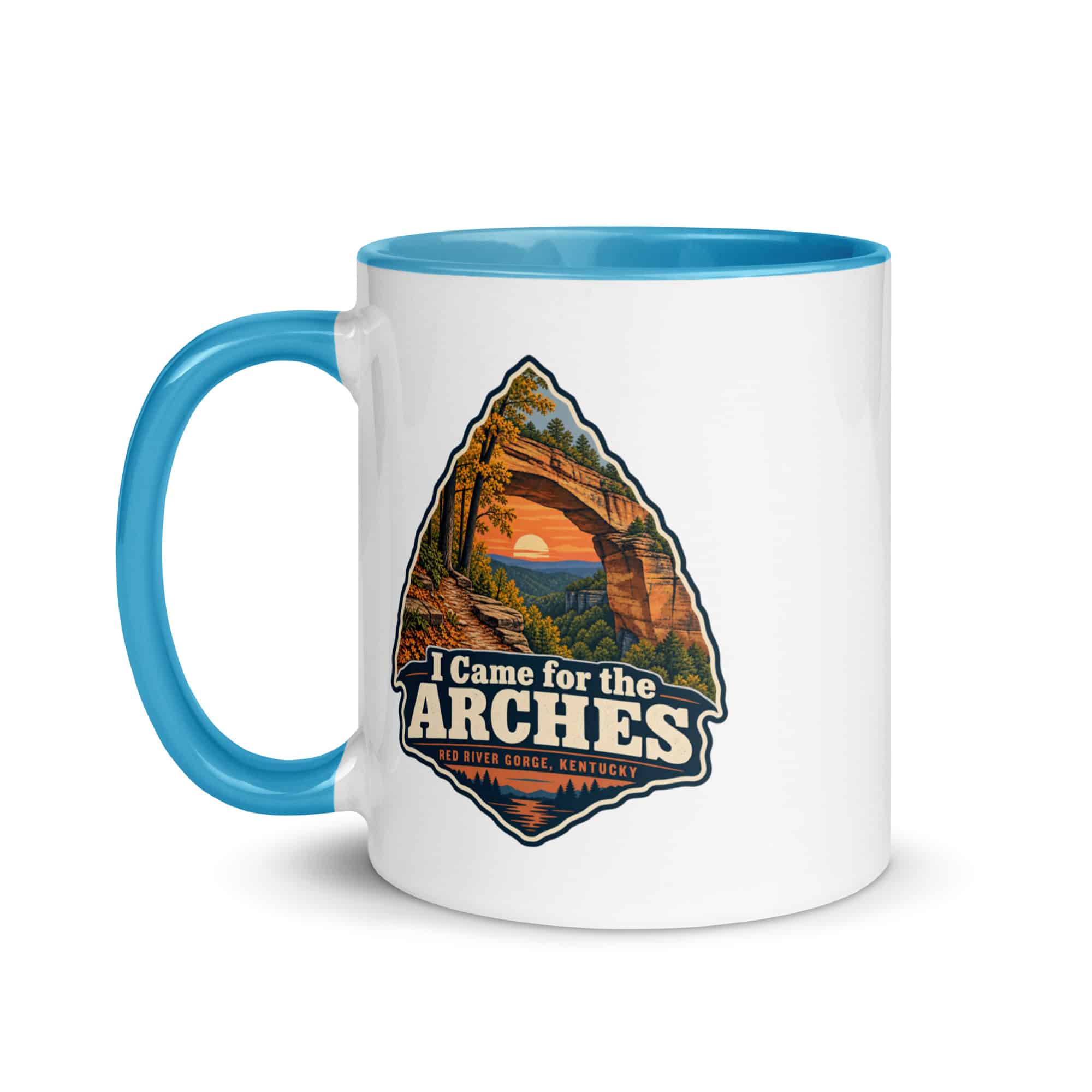 Red River Gorge Color Inside Coffee Mug: I Came for the Arches, Scenic Shield Badge