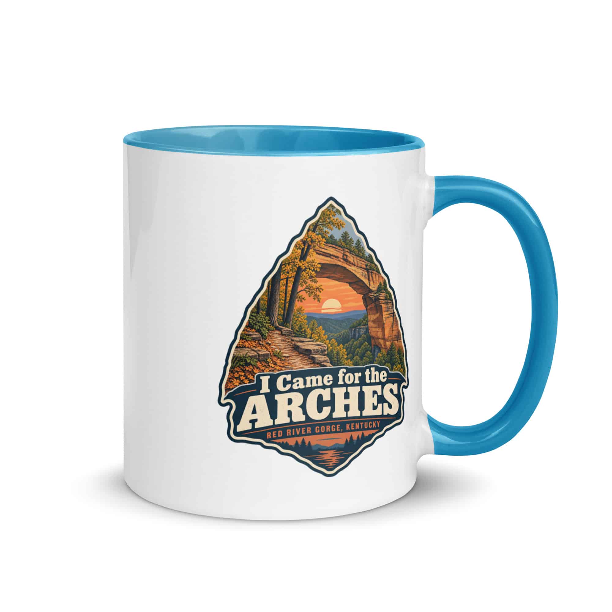 Red River Gorge Color Inside Coffee Mug: I Came for the Arches, Scenic Shield Badge