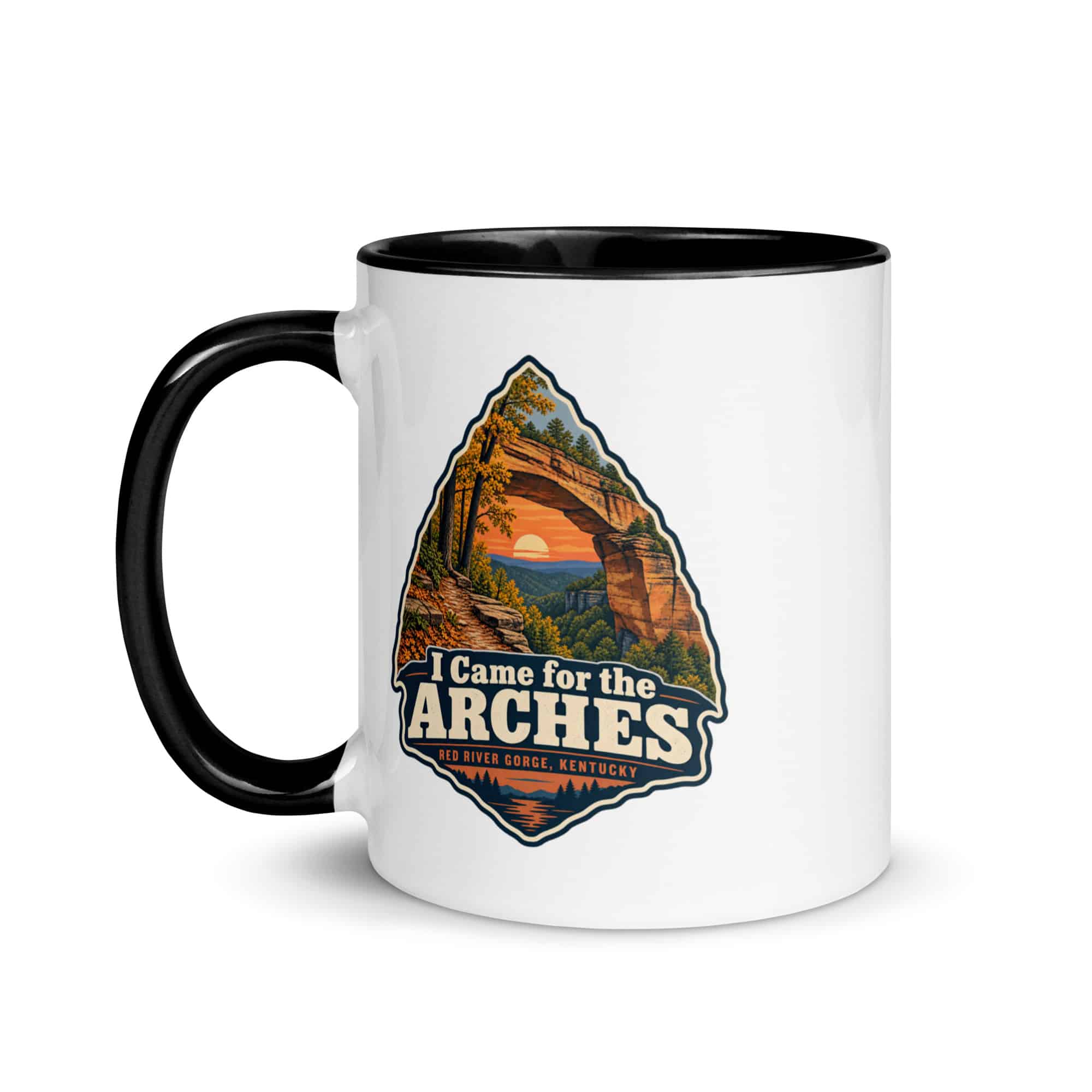 Red River Gorge Color Inside Coffee Mug: I Came for the Arches, Scenic Shield Badge