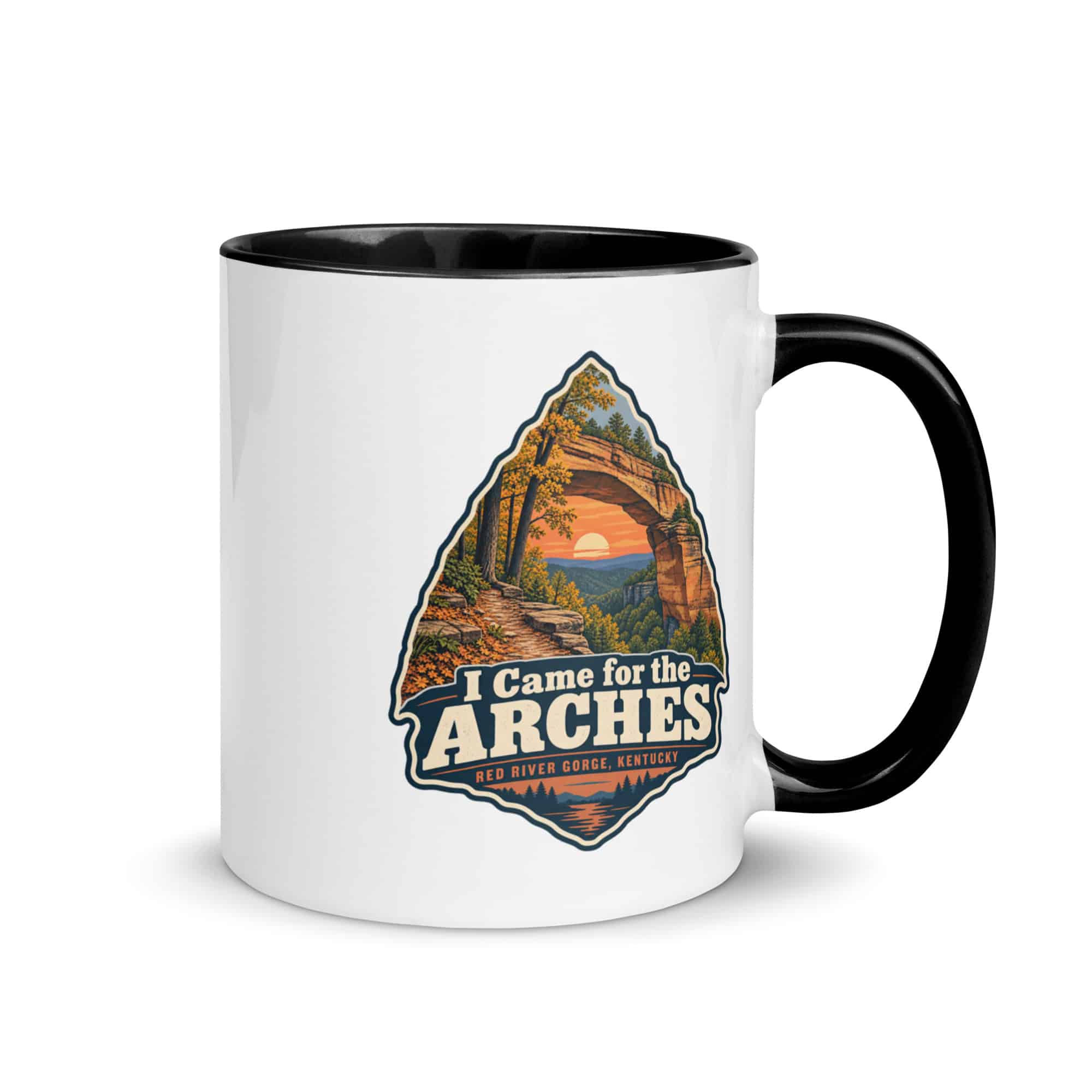 Red River Gorge Color Inside Coffee Mug: I Came for the Arches, Scenic Shield Badge