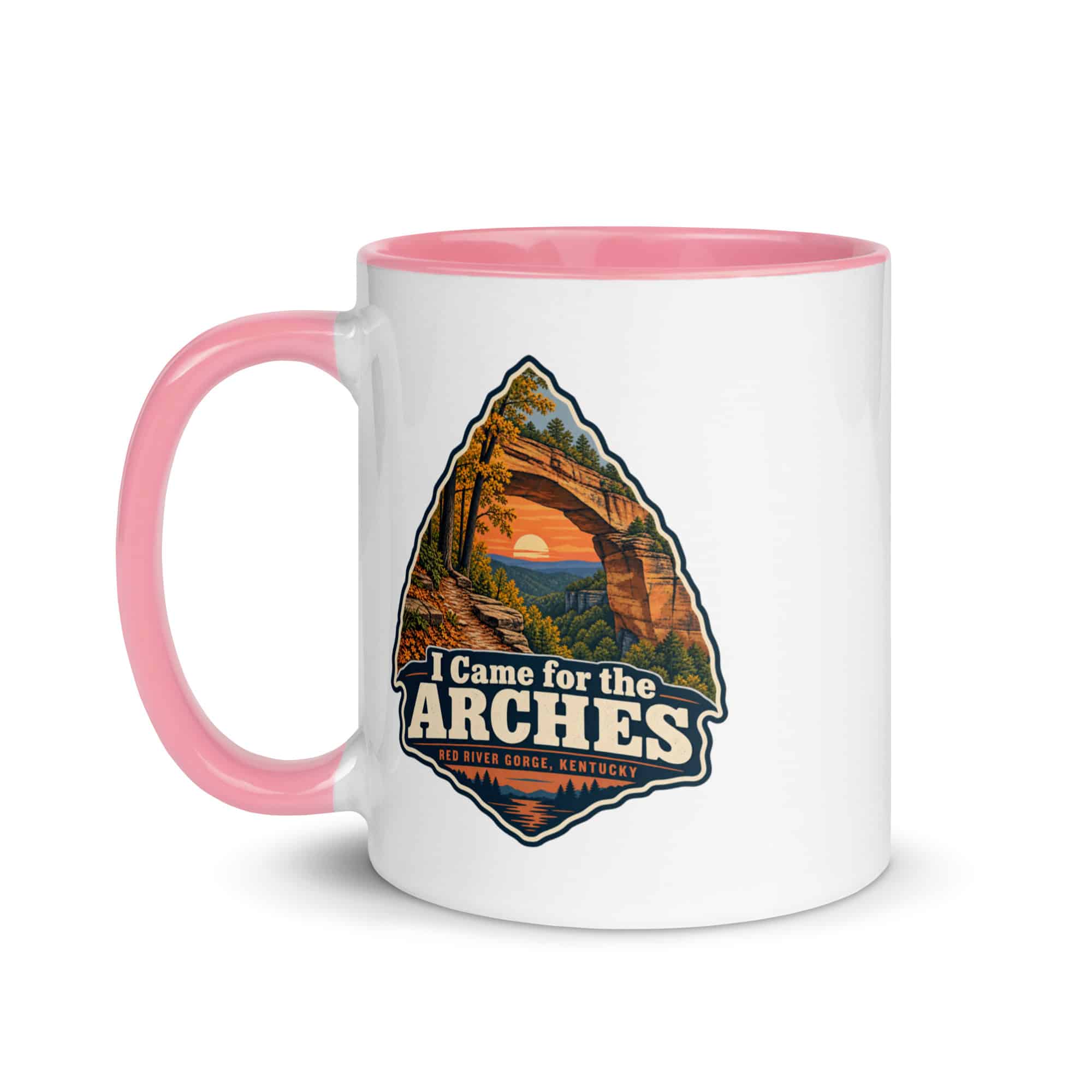 Red River Gorge Color Inside Coffee Mug: I Came for the Arches, Scenic Shield Badge