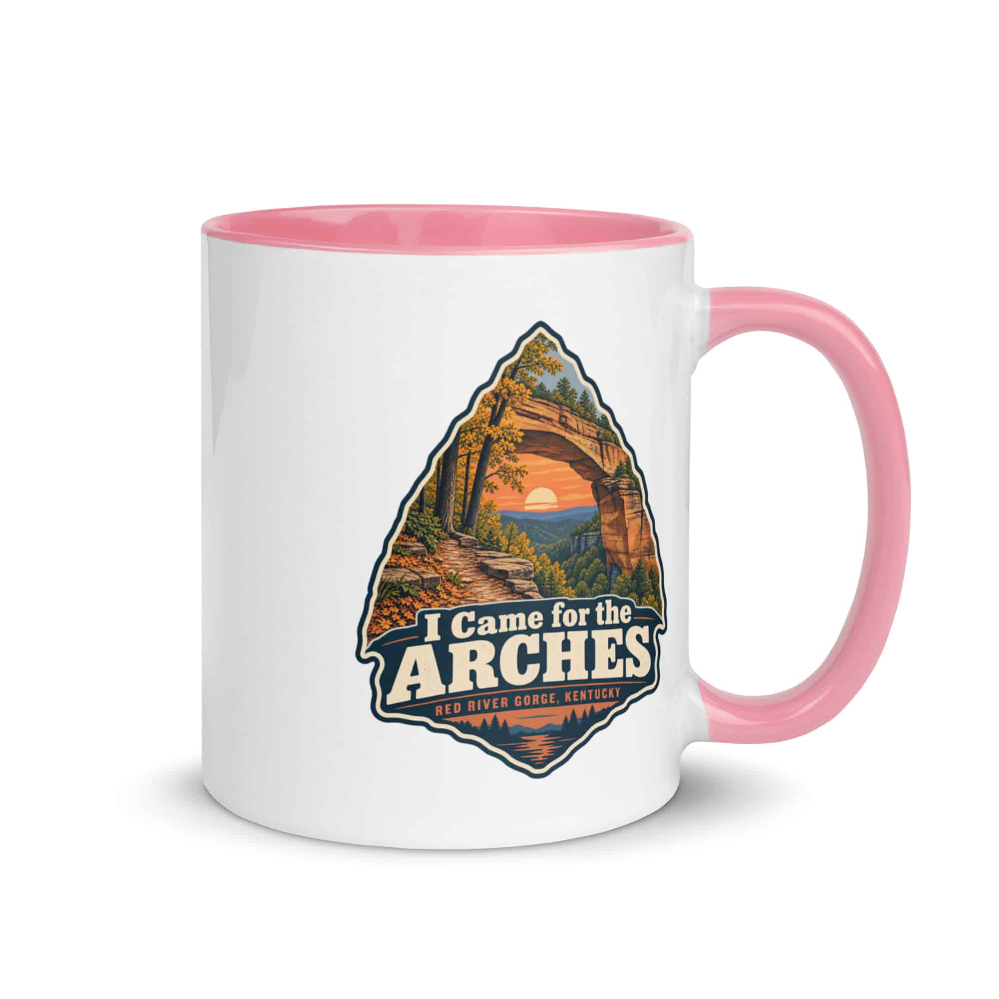 Red River Gorge Color Inside Coffee Mug: I Came for the Arches, Scenic Shield Badge