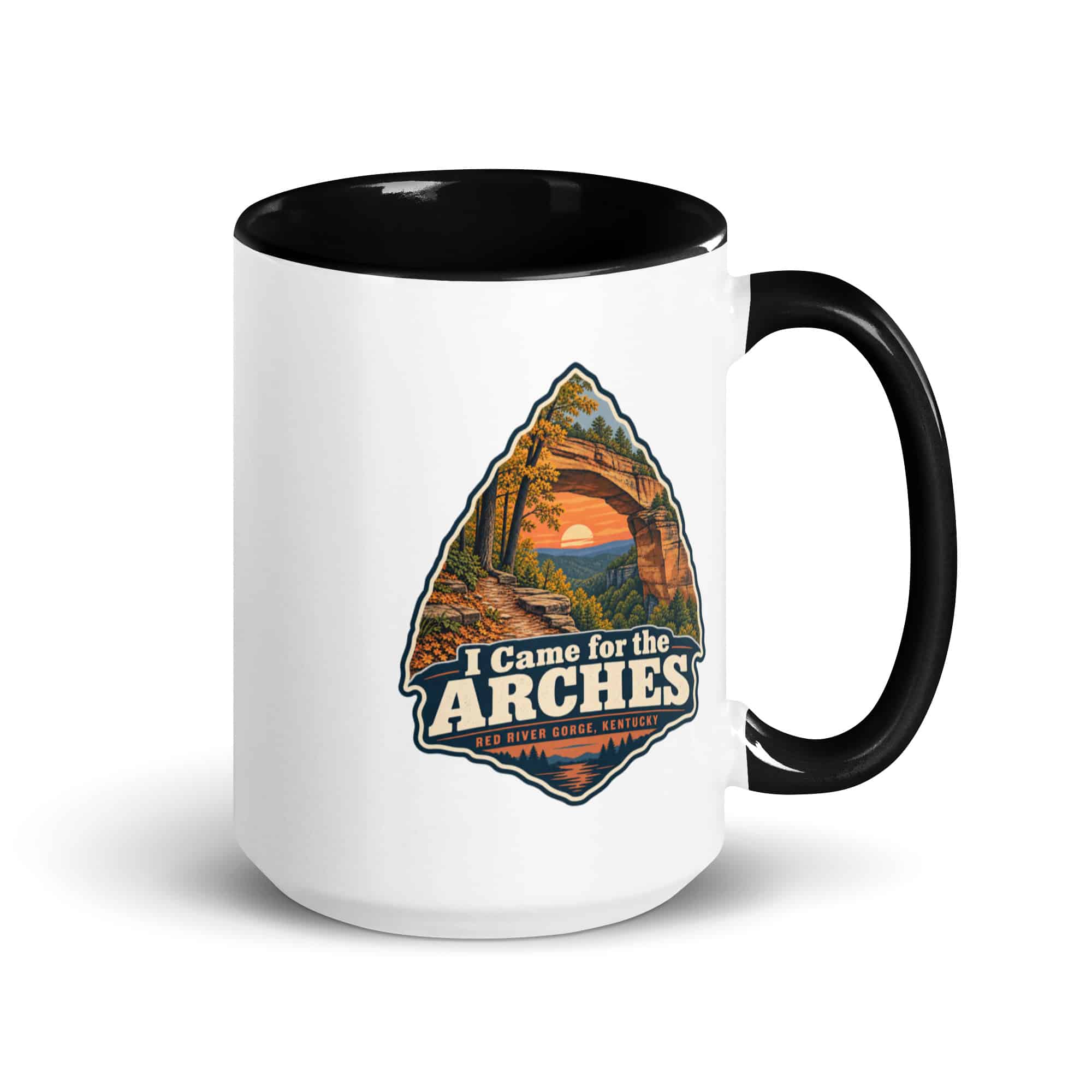 Red River Gorge Color Inside Coffee Mug: I Came for the Arches, Scenic Shield Badge
