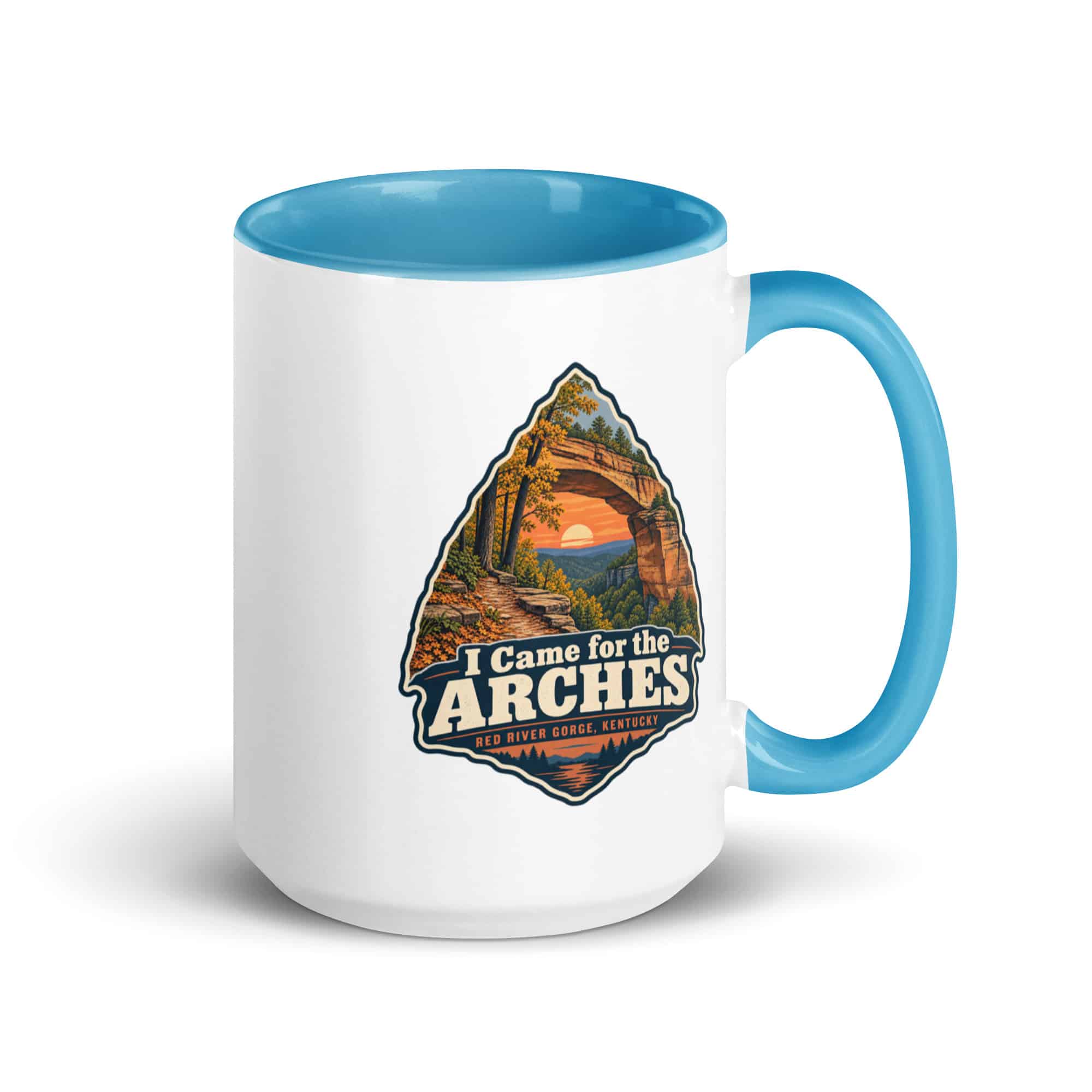 Red River Gorge Color Inside Coffee Mug: I Came for the Arches, Scenic Shield Badge