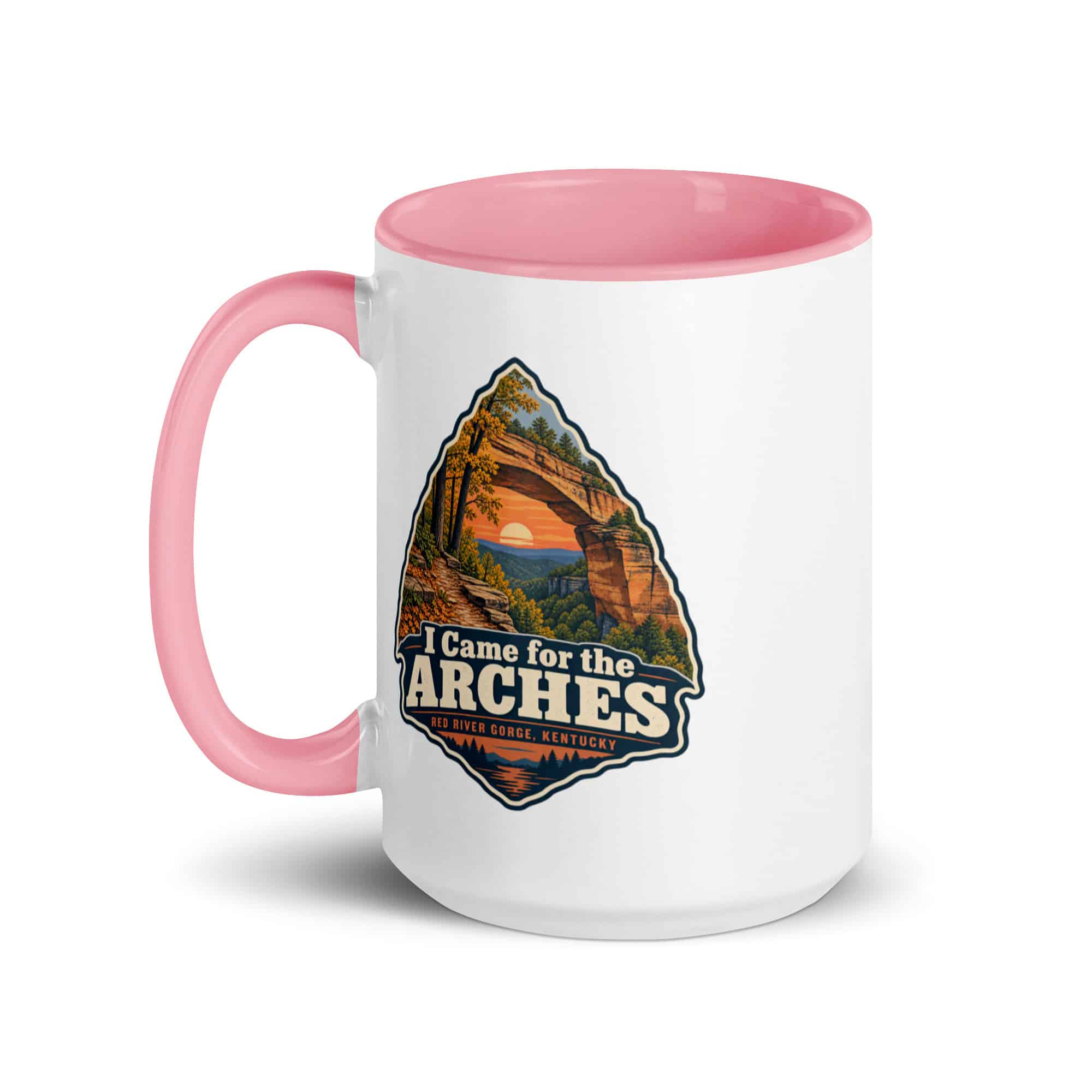 Red River Gorge Color Inside Coffee Mug: I Came for the Arches, Scenic Shield Badge