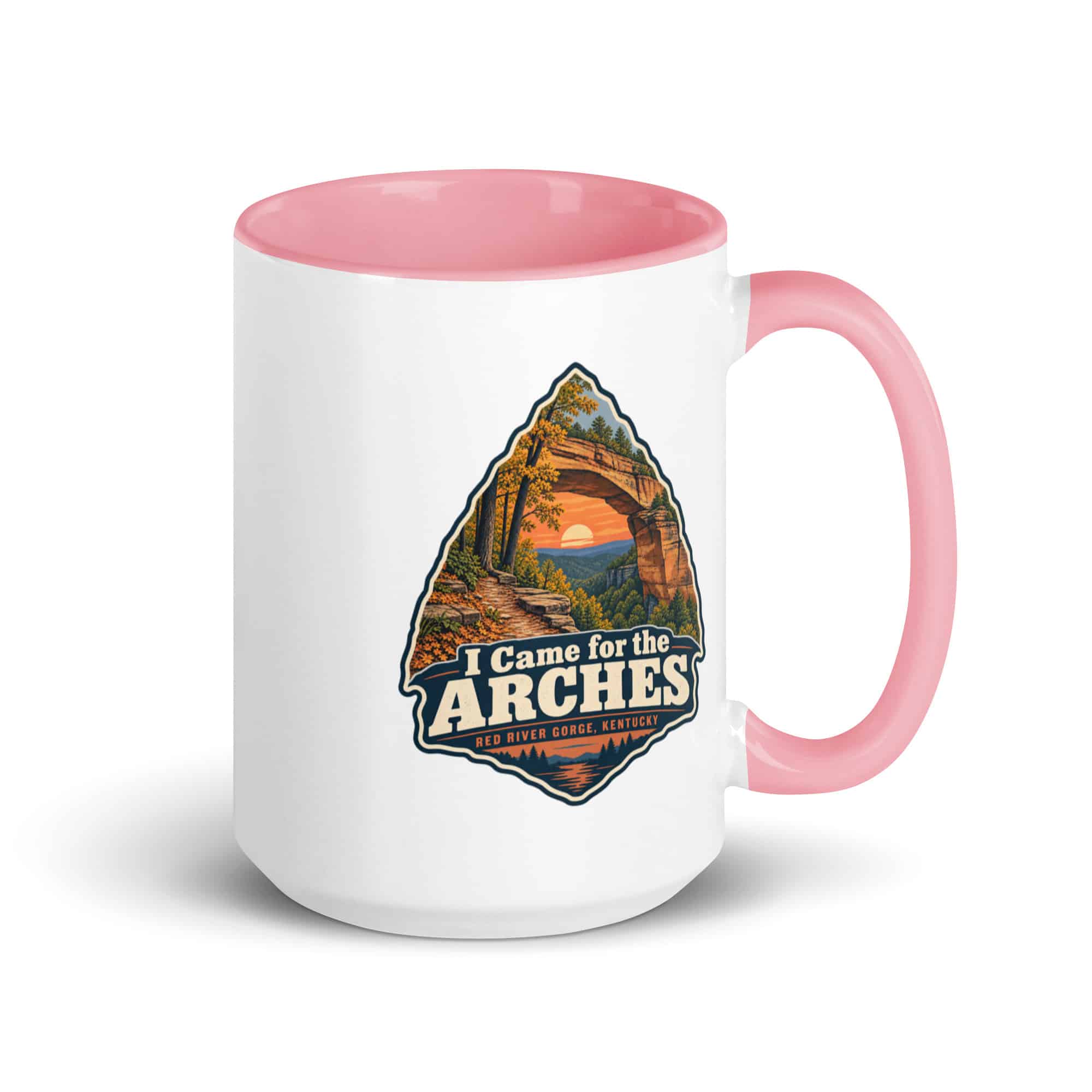 Red River Gorge Color Inside Coffee Mug: I Came for the Arches, Scenic Shield Badge