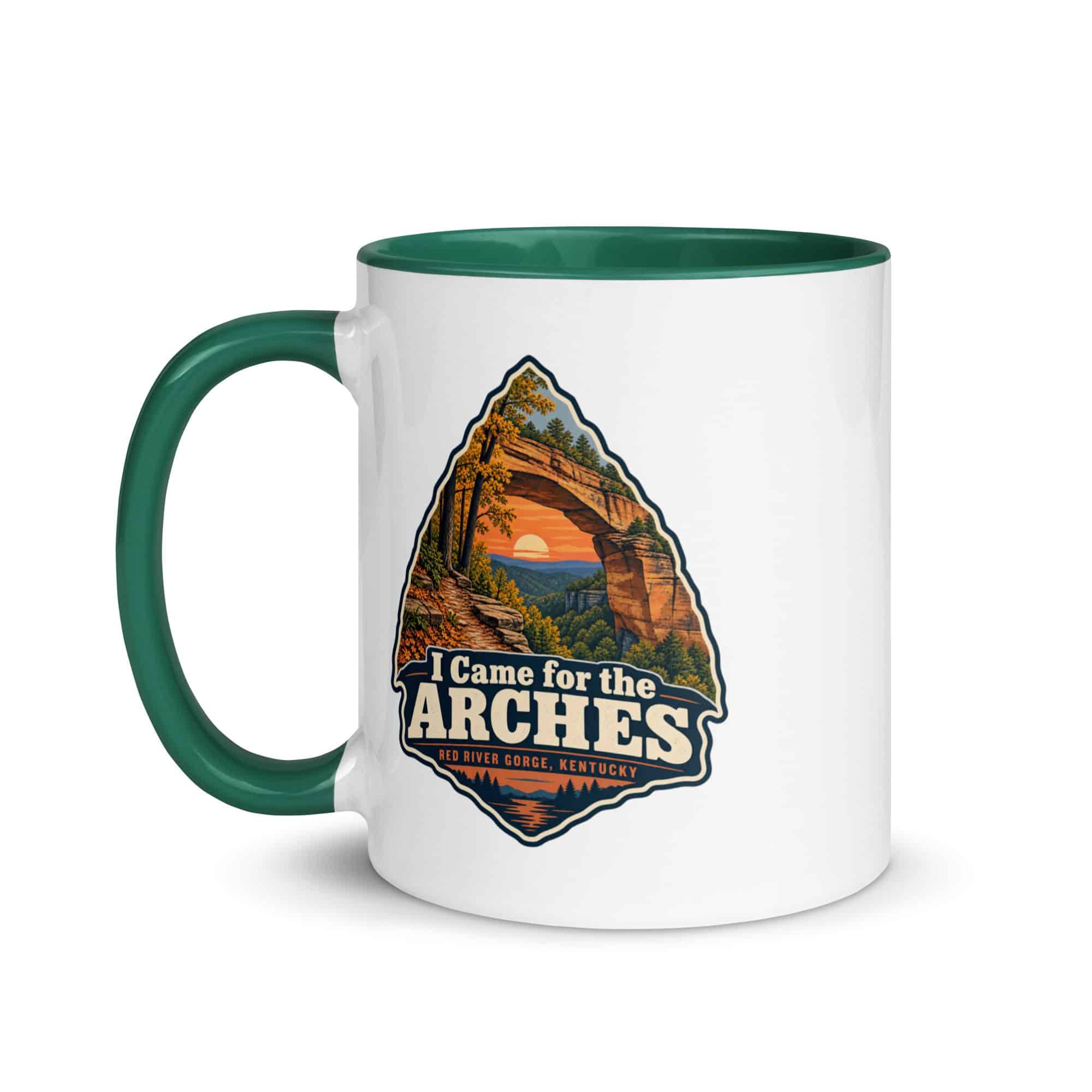 Red River Gorge Color Inside Coffee Mug: I Came for the Arches, Scenic Shield Badge