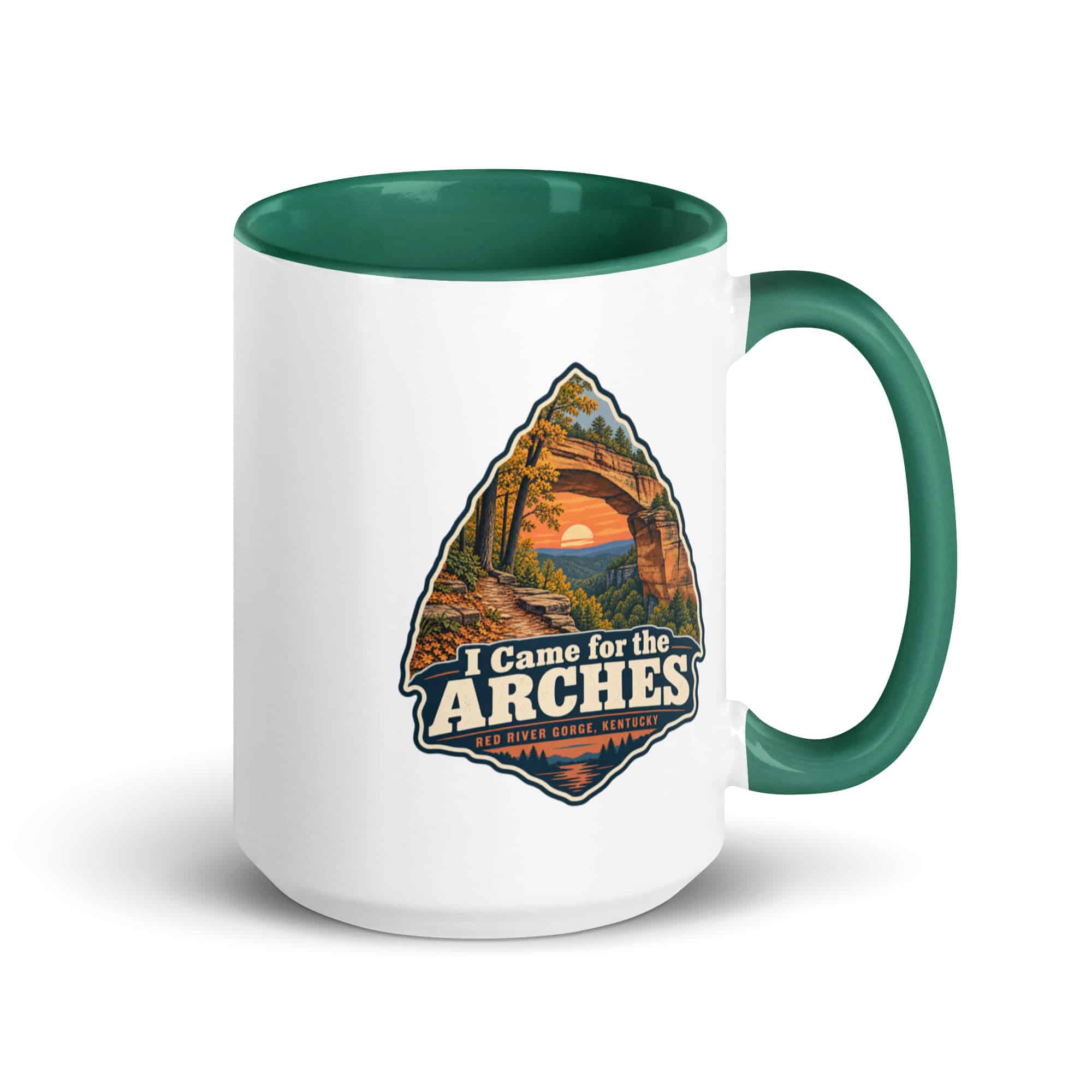 Red River Gorge Color Inside Coffee Mug: I Came for the Arches, Scenic Shield Badge