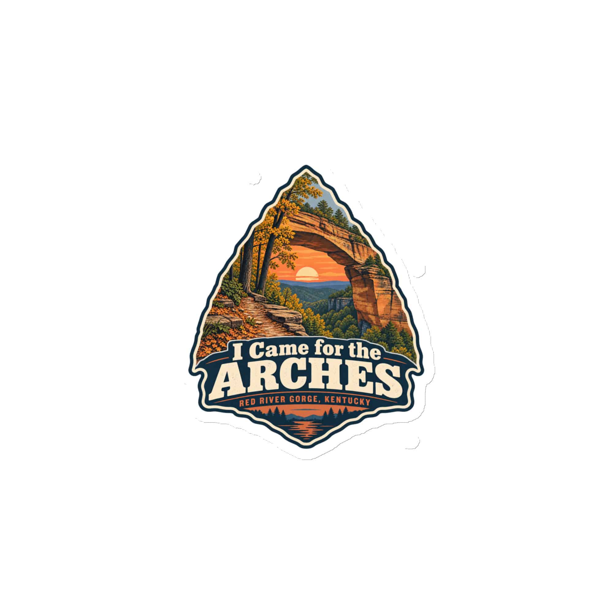 Red River Gorge Die-Cut Magnet: I Came for the Arches, Scenic Shield Badge