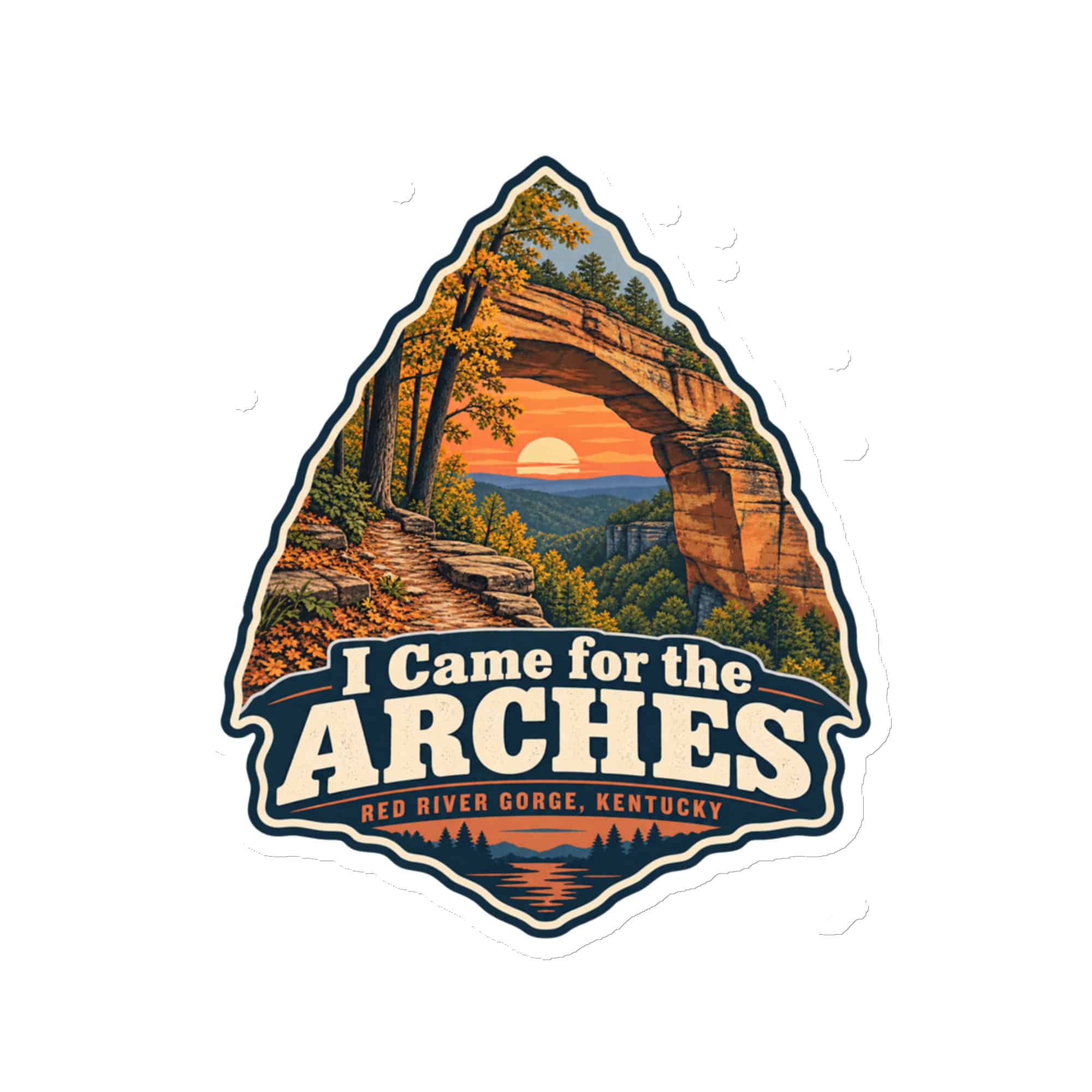 Red River Gorge Die-Cut Magnet: I Came for the Arches, Scenic Shield Badge