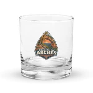 Red River Gorge Rocks Glass: I Came for the Arches, Scenic Shield Badge - 10.5 oz - Main