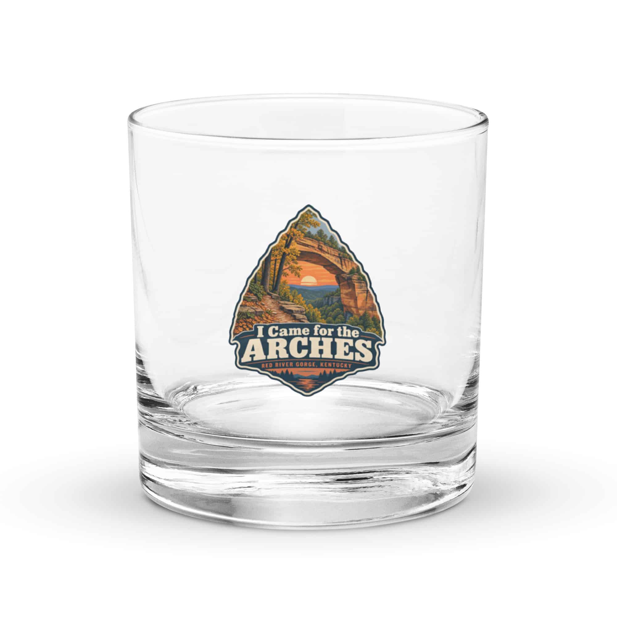 Red River Gorge Rocks Glass: I Came for the Arches, Scenic Shield Badge