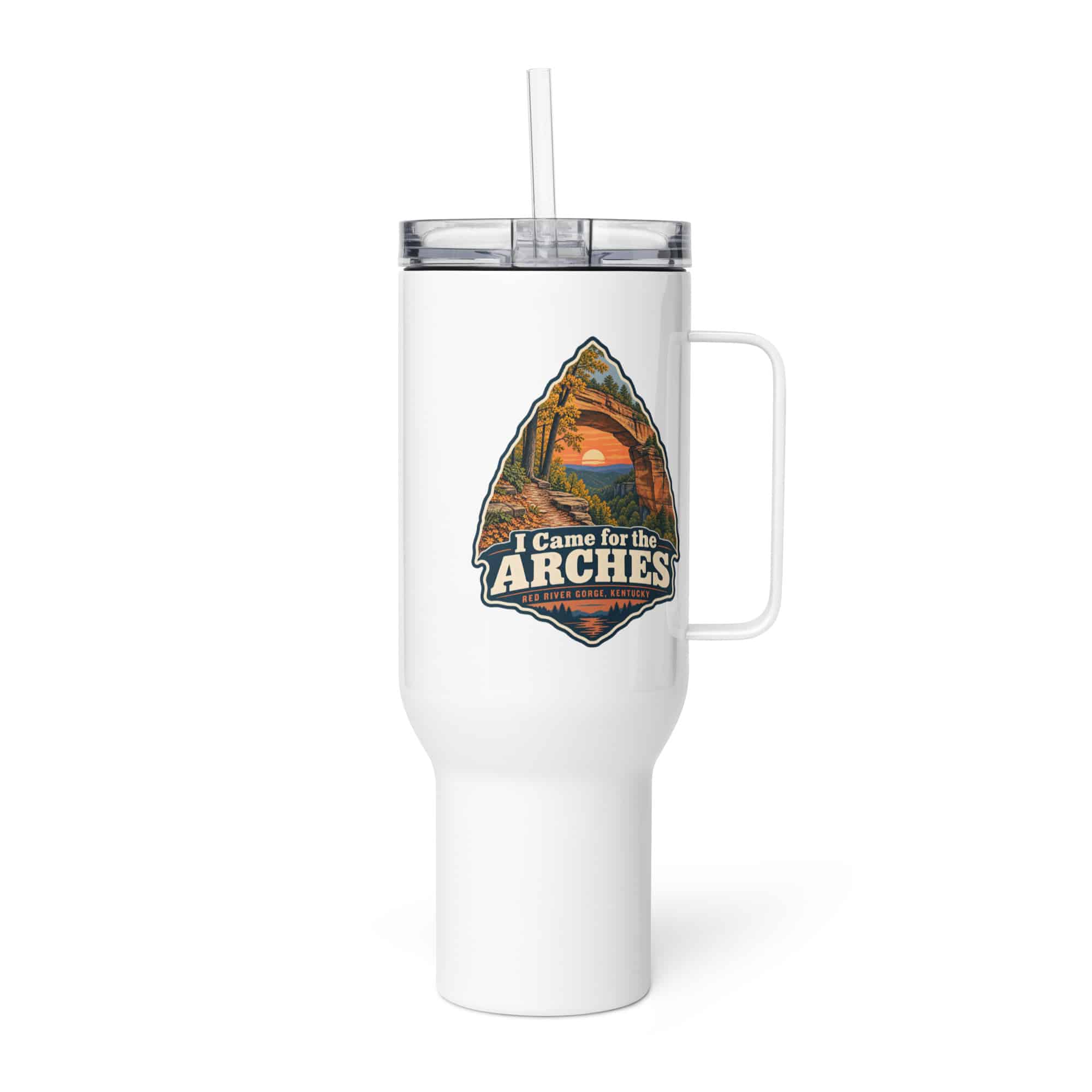 Red River Gorge Travel Mug: I Came for the Arches, Scenic Shield Badge