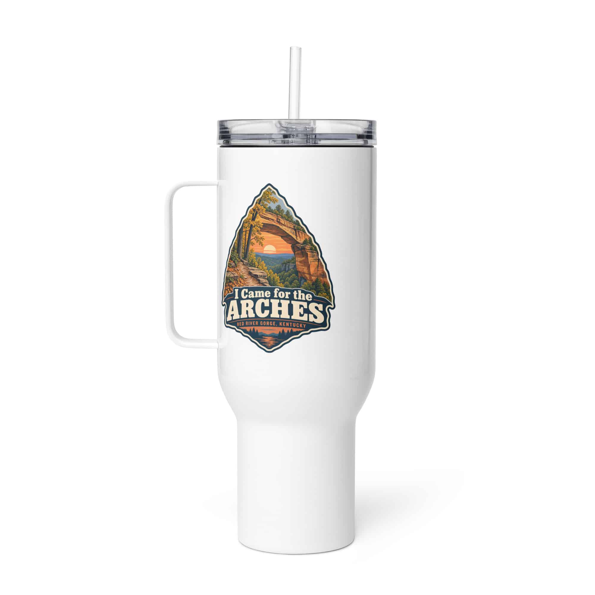 Red River Gorge Travel Mug: I Came for the Arches, Scenic Shield Badge