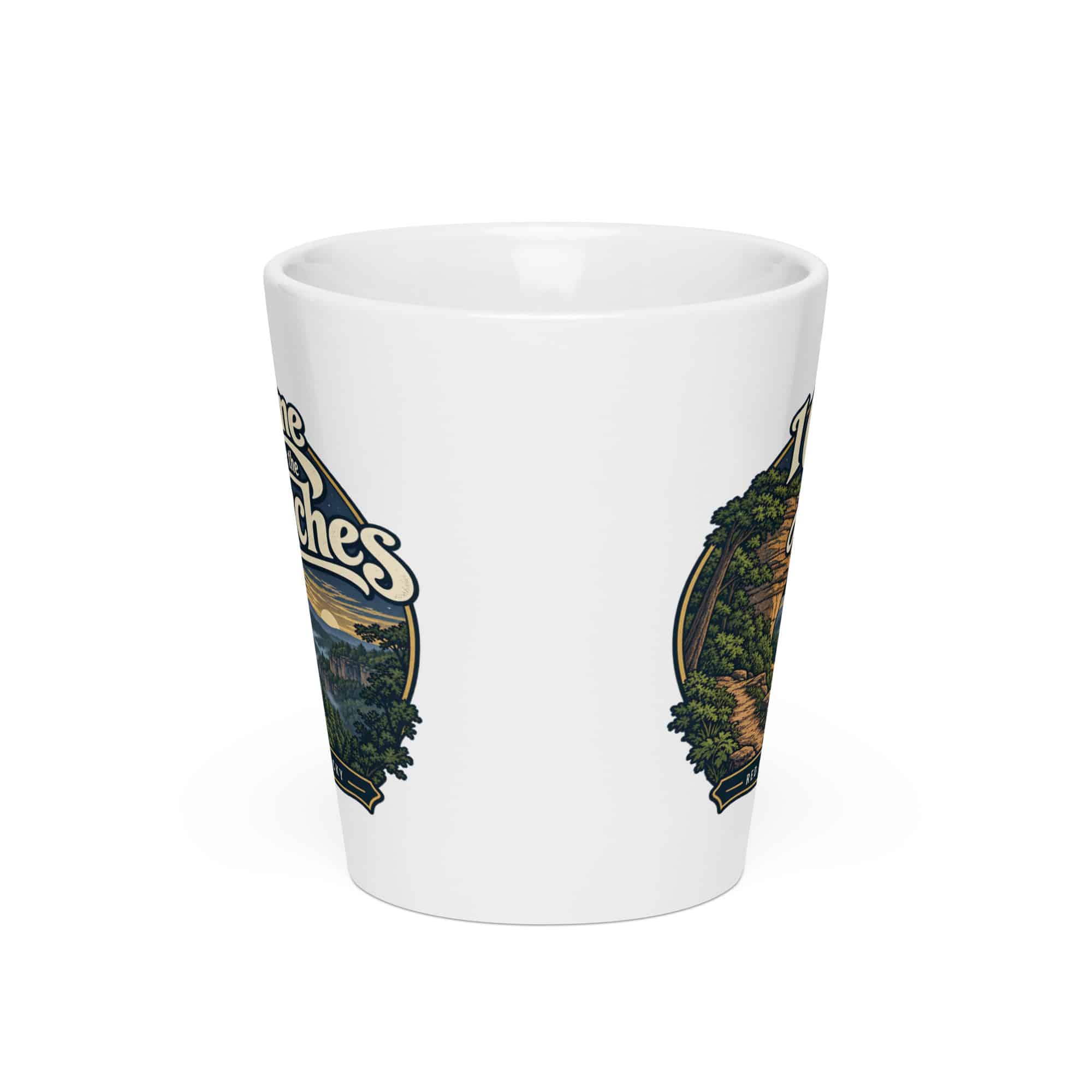 Red River Gorge Latte Mug: I Came for the Arches, Woodland Scenic Lettering