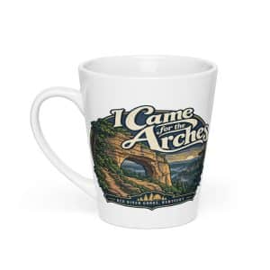 Red River Gorge Latte Mug: I Came for the Arches, Woodland Scenic Lettering - 12 oz - Main