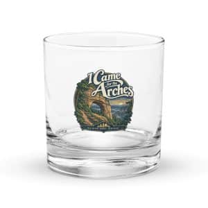 Red River Gorge Rocks Glass: I Came for the Arches, Woodland Scenic Lettering - 10.5 oz - Main