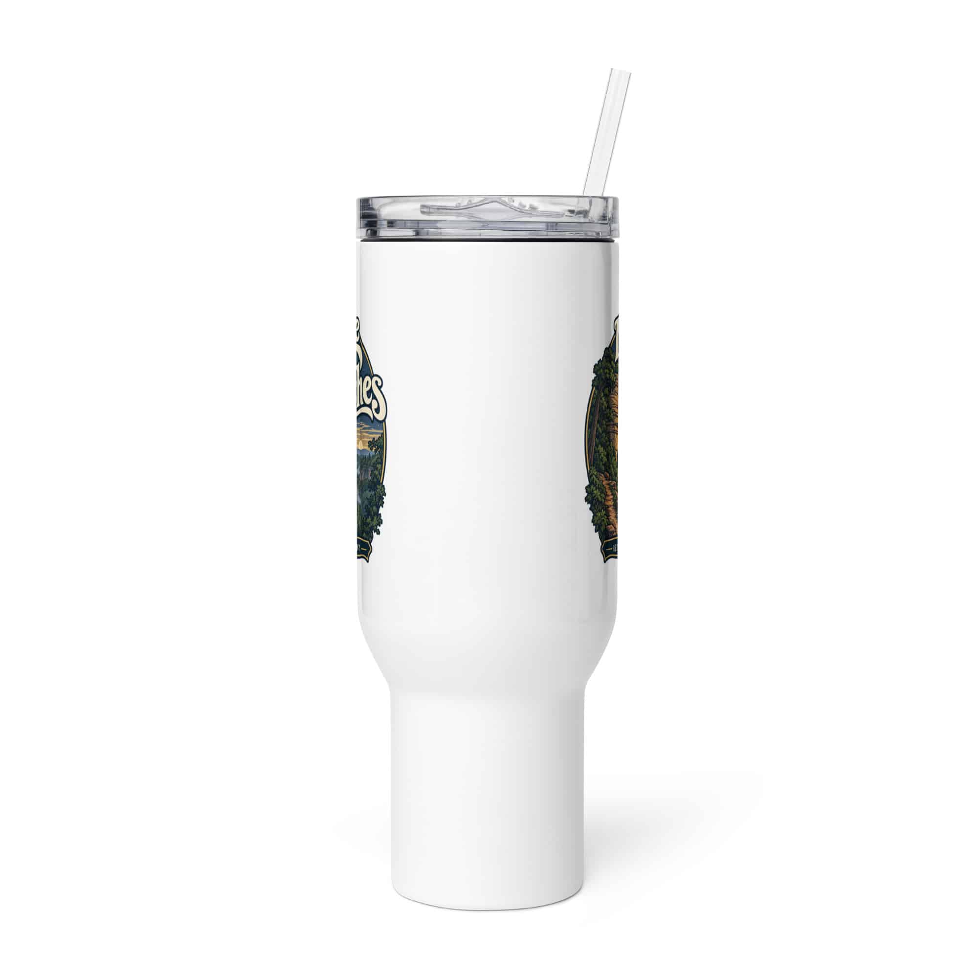 Red River Gorge Travel Mug: I Came for the Arches, Woodland Scenic Lettering
