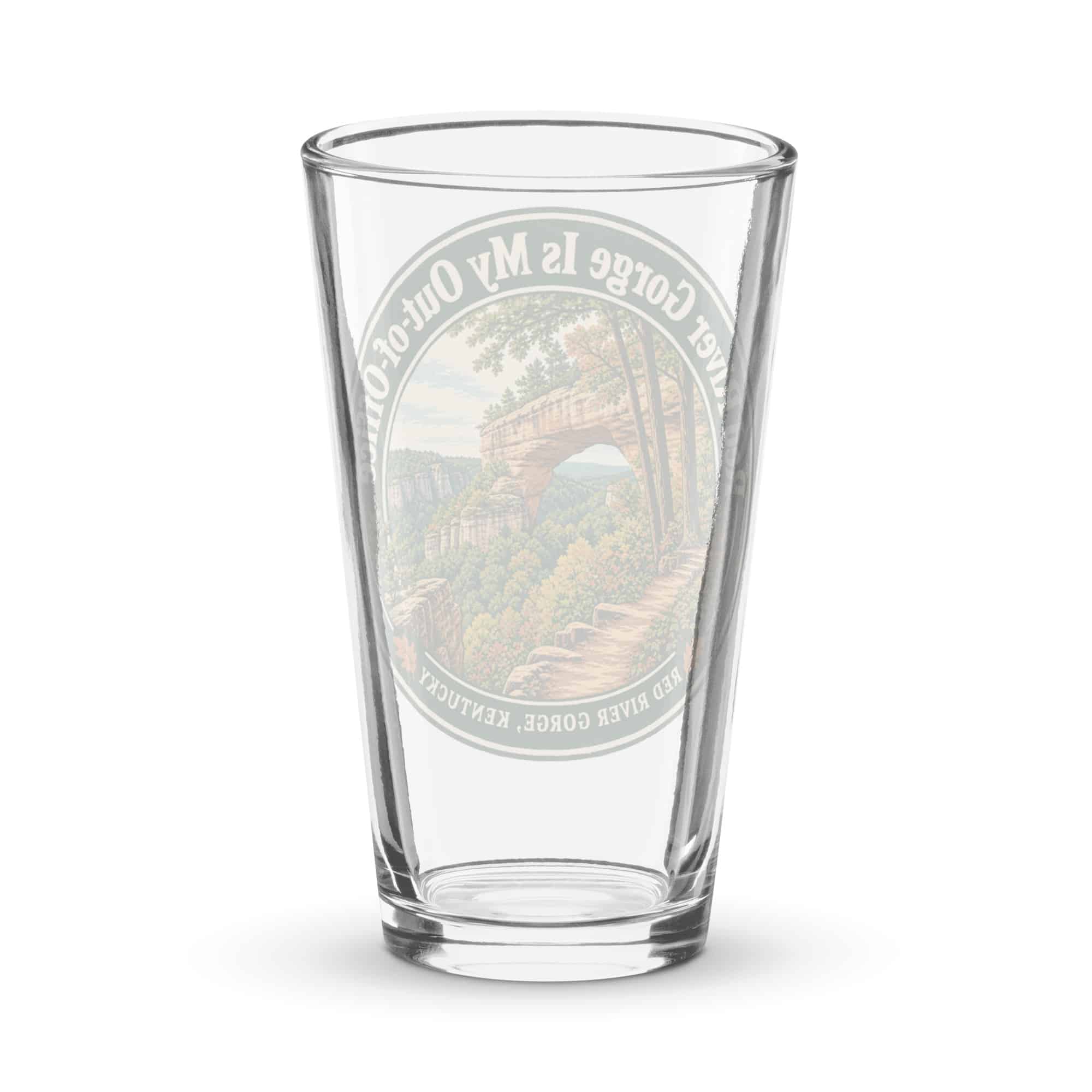 Red River Gorge Pint Glass: Red River Gorge Is My Out-of-Office, Vintage Round Badge