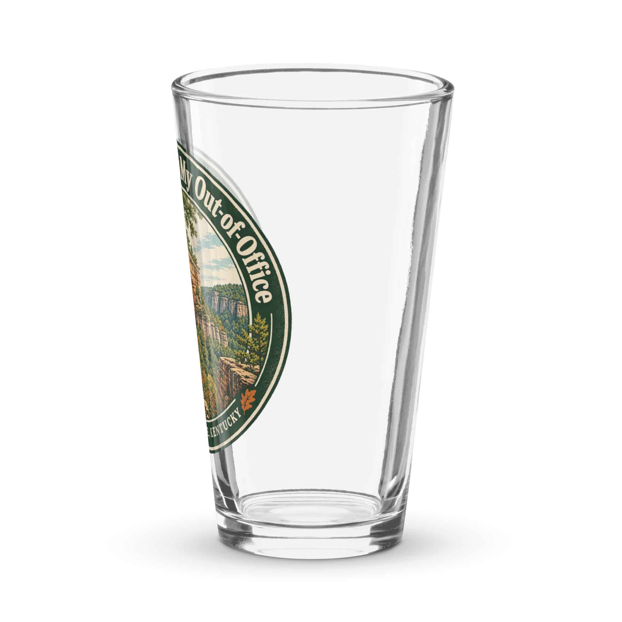 Red River Gorge Pint Glass: Red River Gorge Is My Out-of-Office, Vintage Round Badge