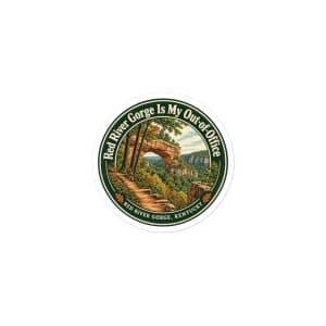 Red River Gorge Vinyl Sticker: Red River Gorge Is My Out-of-Office, Vintage Round Badge - 3″×3″ - Main