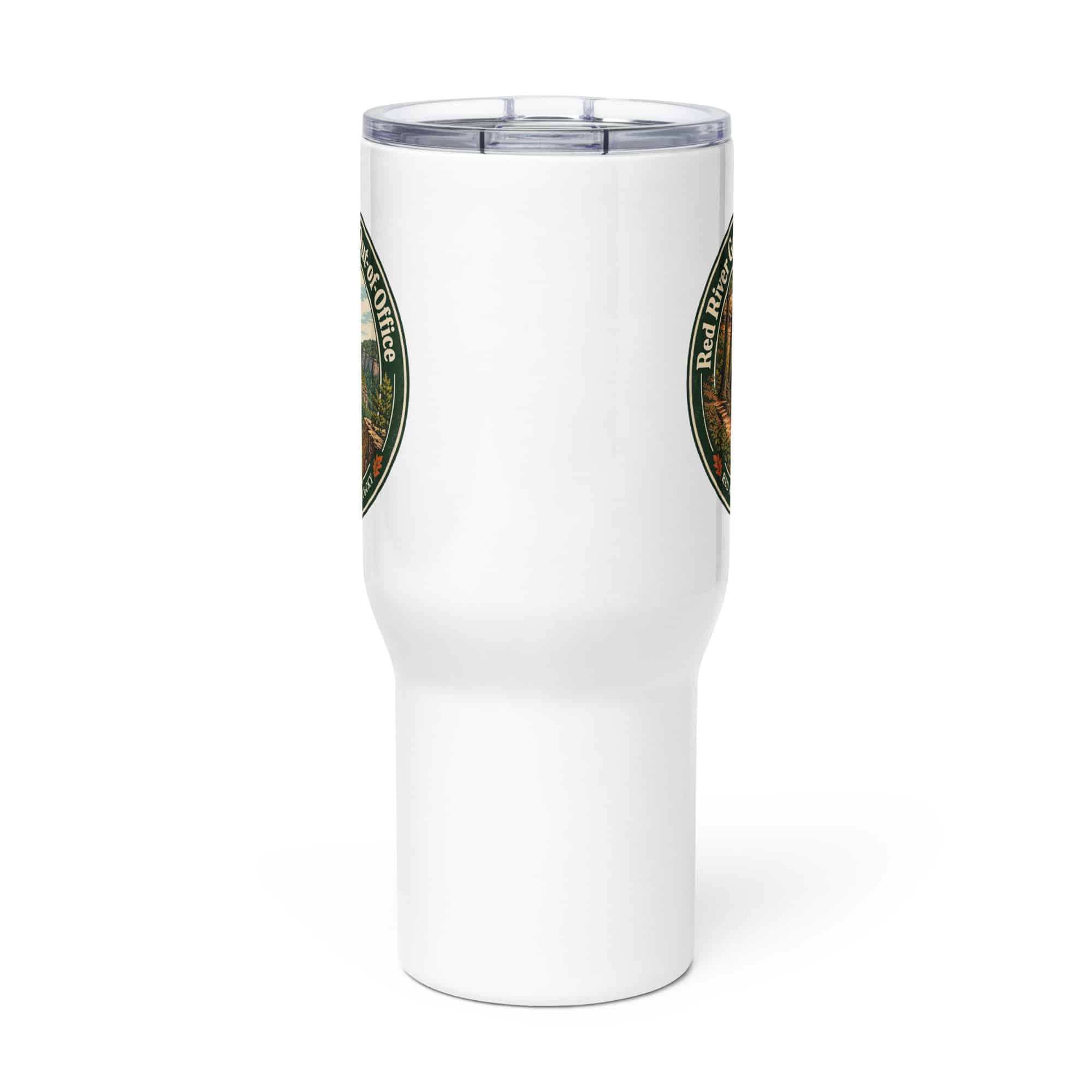 Red River Gorge Travel Mug: Red River Gorge Is My Out-of-Office, Vintage Round Badge