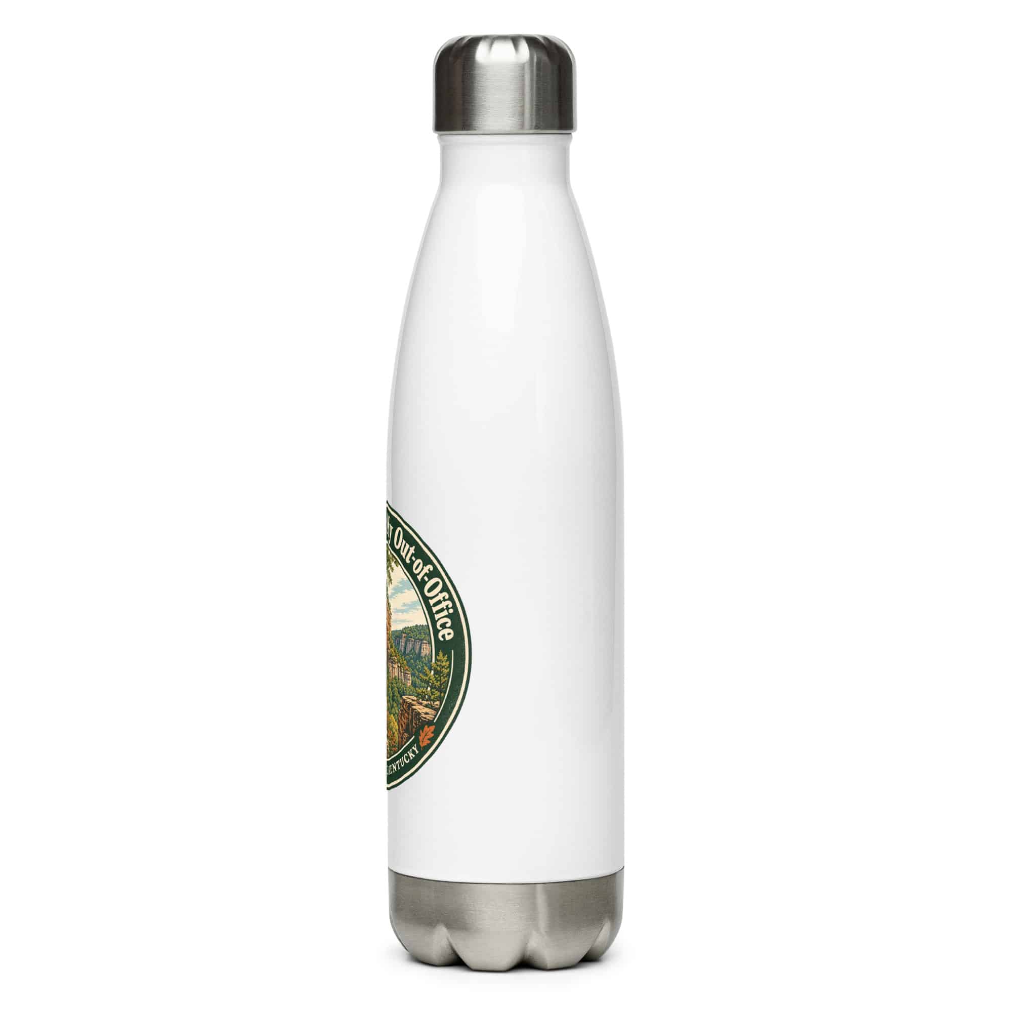 Red River Gorge Stainless Steel Water Bottle: Red River Gorge Is My Out-of-Office, Vintage Round Badge