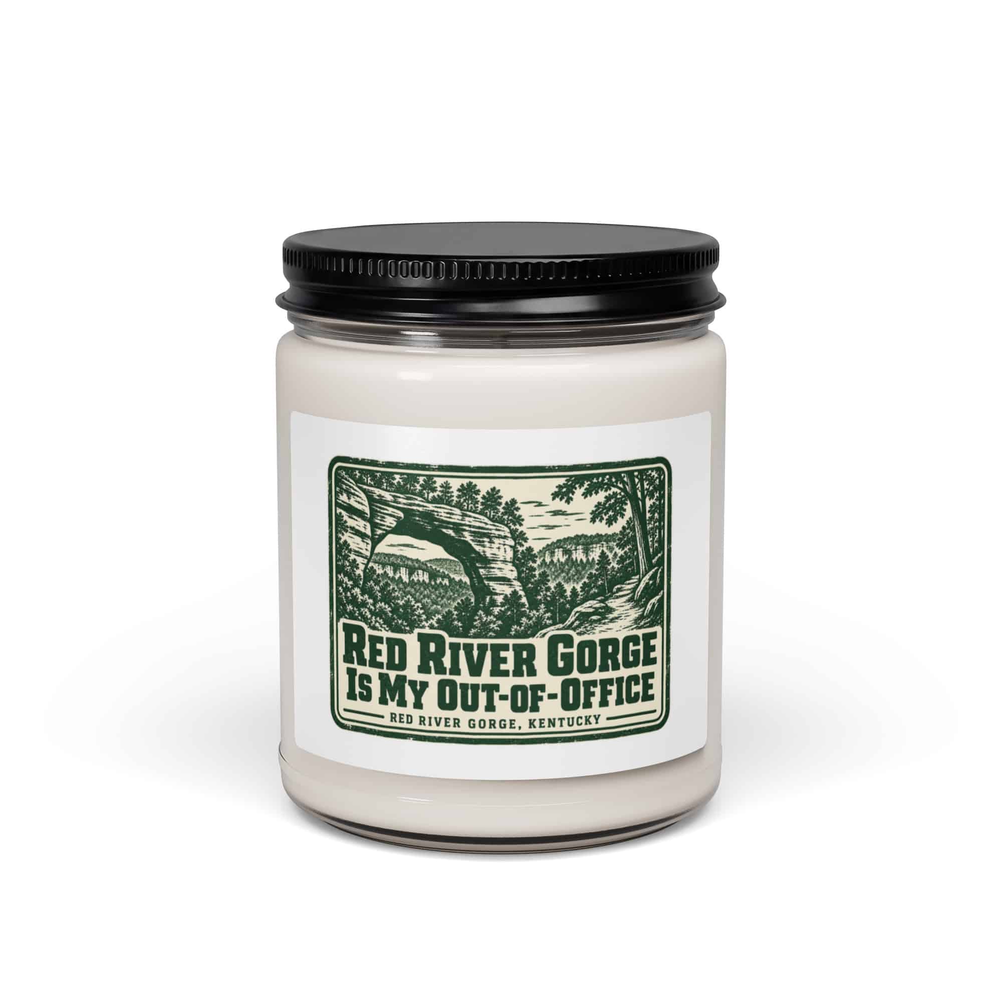Red River Gorge Soy Wax Candle: Red River Gorge Is My Out-of-Office, Forest Ink Stamp