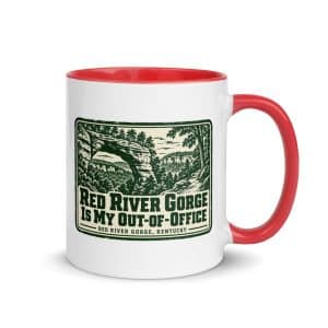 Red River Gorge Color Inside Coffee Mug: Red River Gorge Is My Out-of-Office, Forest Ink Stamp - 11 oz - Main