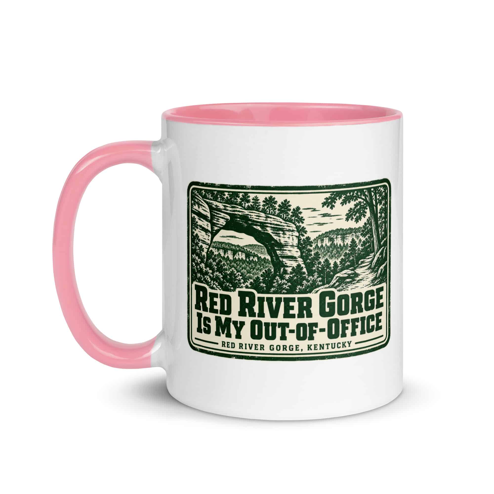 Red River Gorge Color Inside Coffee Mug: Red River Gorge Is My Out-of-Office, Forest Ink Stamp