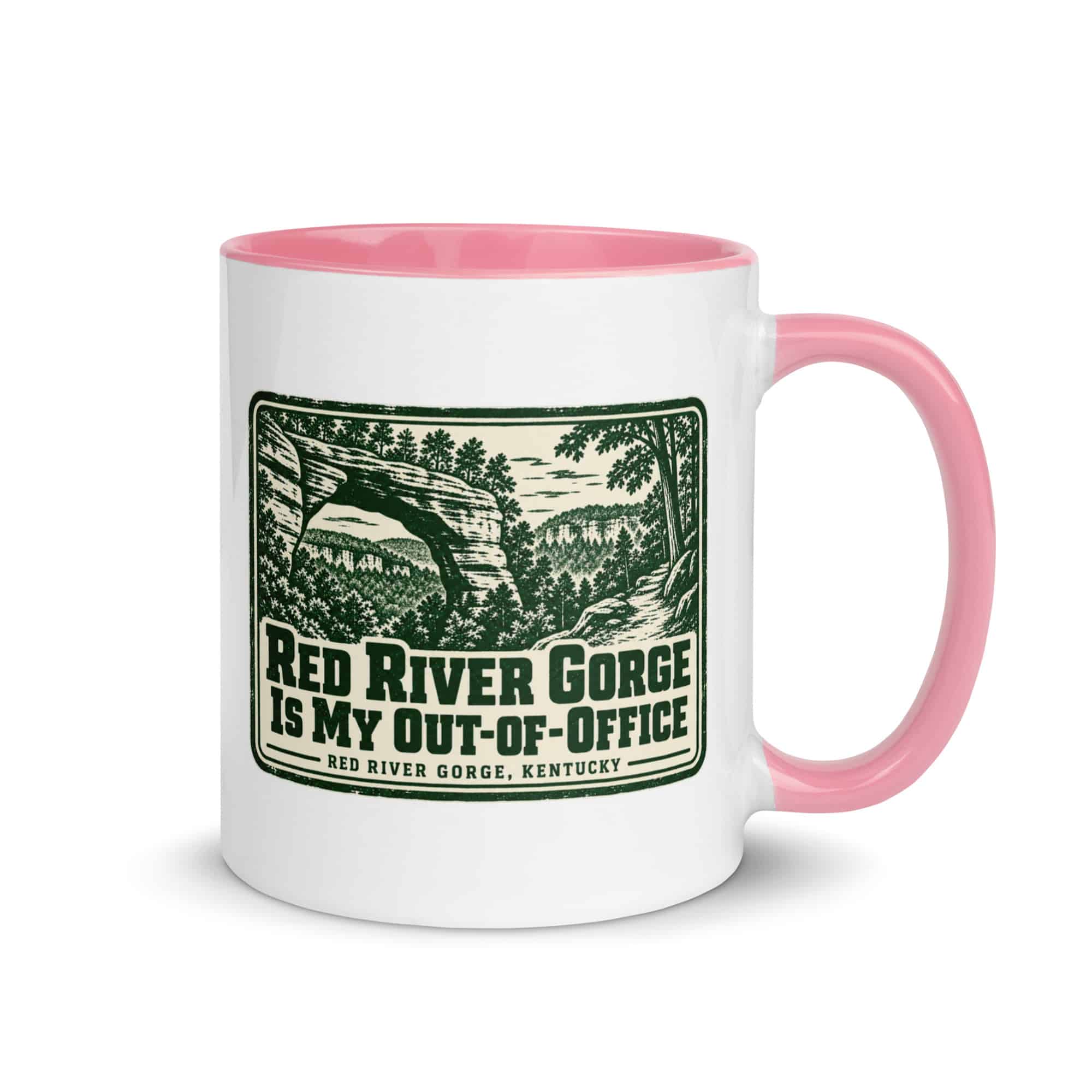 Red River Gorge Color Inside Coffee Mug: Red River Gorge Is My Out-of-Office, Forest Ink Stamp
