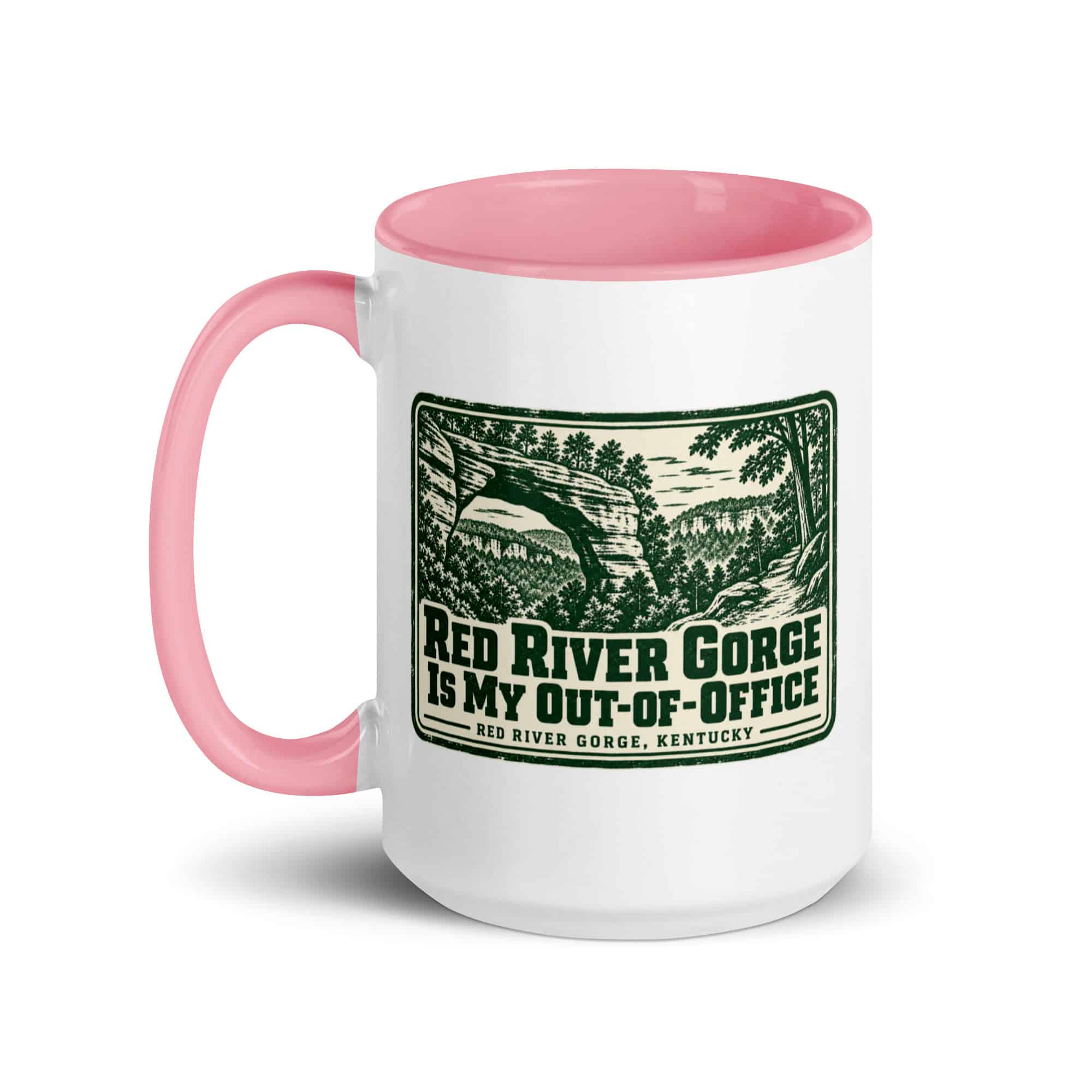 Red River Gorge Color Inside Coffee Mug: Red River Gorge Is My Out-of-Office, Forest Ink Stamp