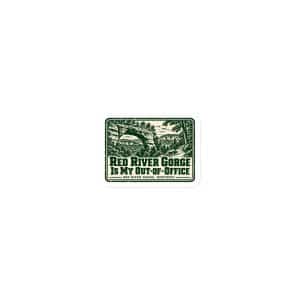 Red River Gorge Die-Cut Magnet: Red River Gorge Is My Out-of-Office, Forest Ink Stamp - 3″×3″ - Main