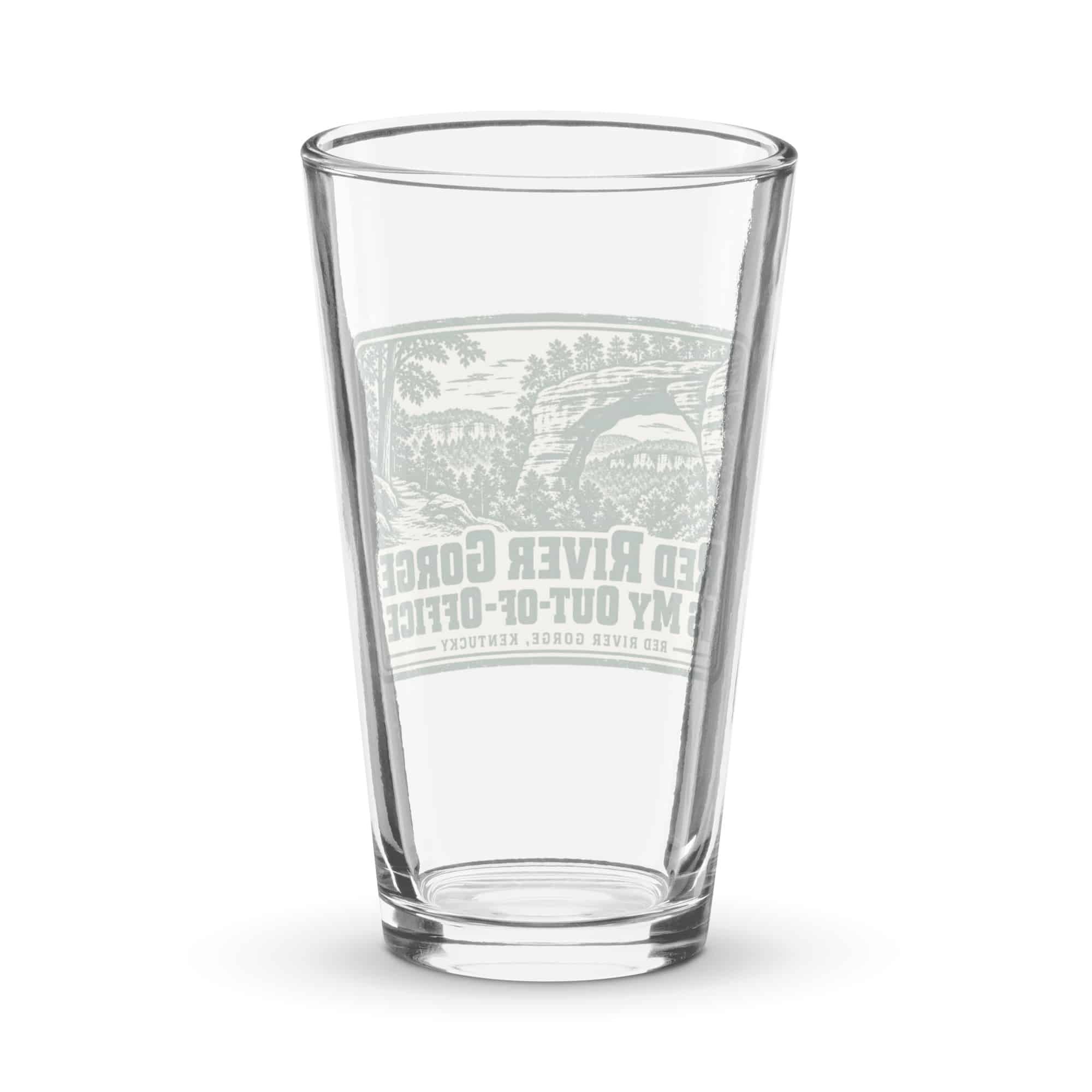Red River Gorge Pint Glass: Red River Gorge Is My Out-of-Office, Forest Ink Stamp