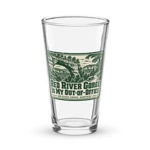 Red River Gorge Pint Glass: Red River Gorge Is My Out-of-Office, Forest Ink Stamp - 16 oz - Main
