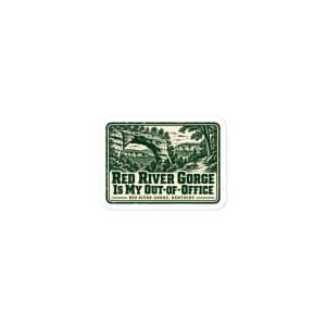 Red River Gorge Vinyl Sticker: Red River Gorge Is My Out-of-Office, Forest Ink Stamp - 3″×3″ - Main