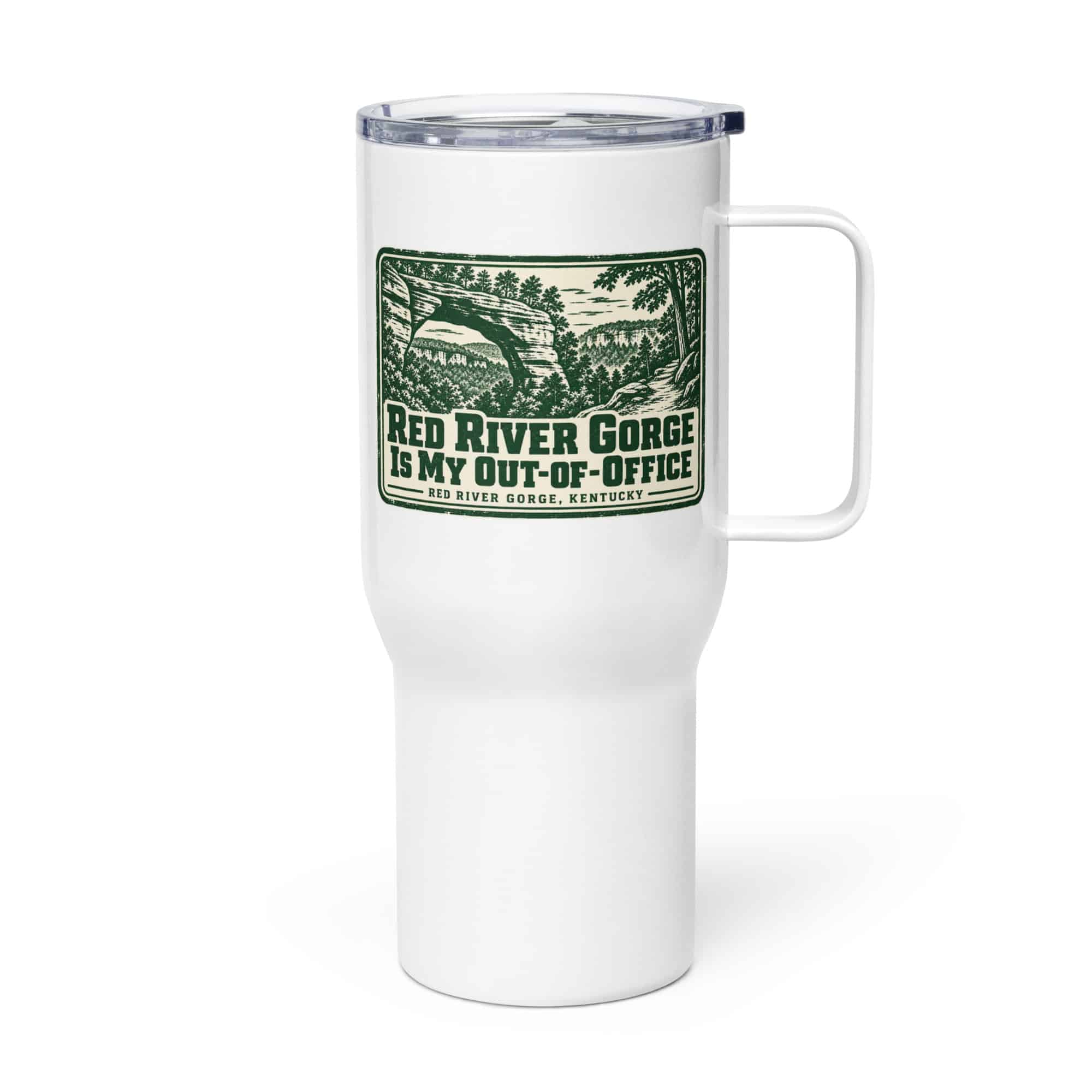 Red River Gorge Travel Mug: Red River Gorge Is My Out-of-Office, Forest Ink Stamp