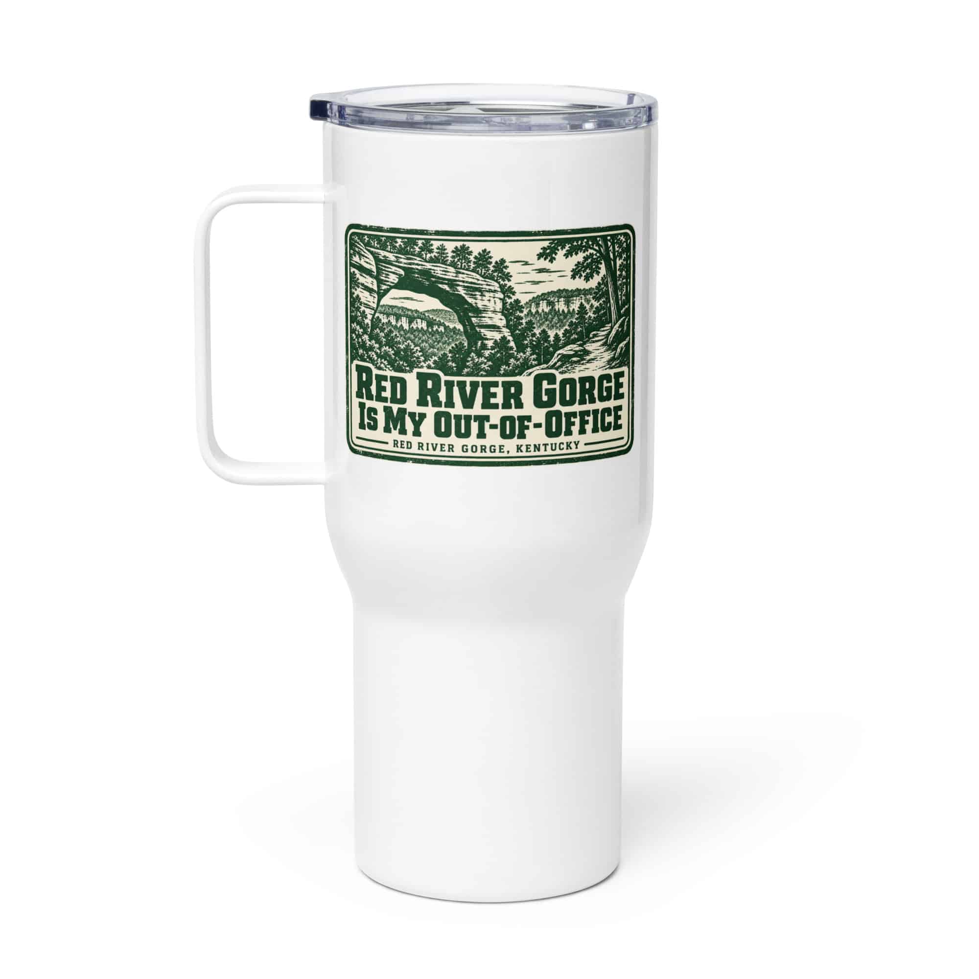 Red River Gorge Travel Mug: Red River Gorge Is My Out-of-Office, Forest Ink Stamp