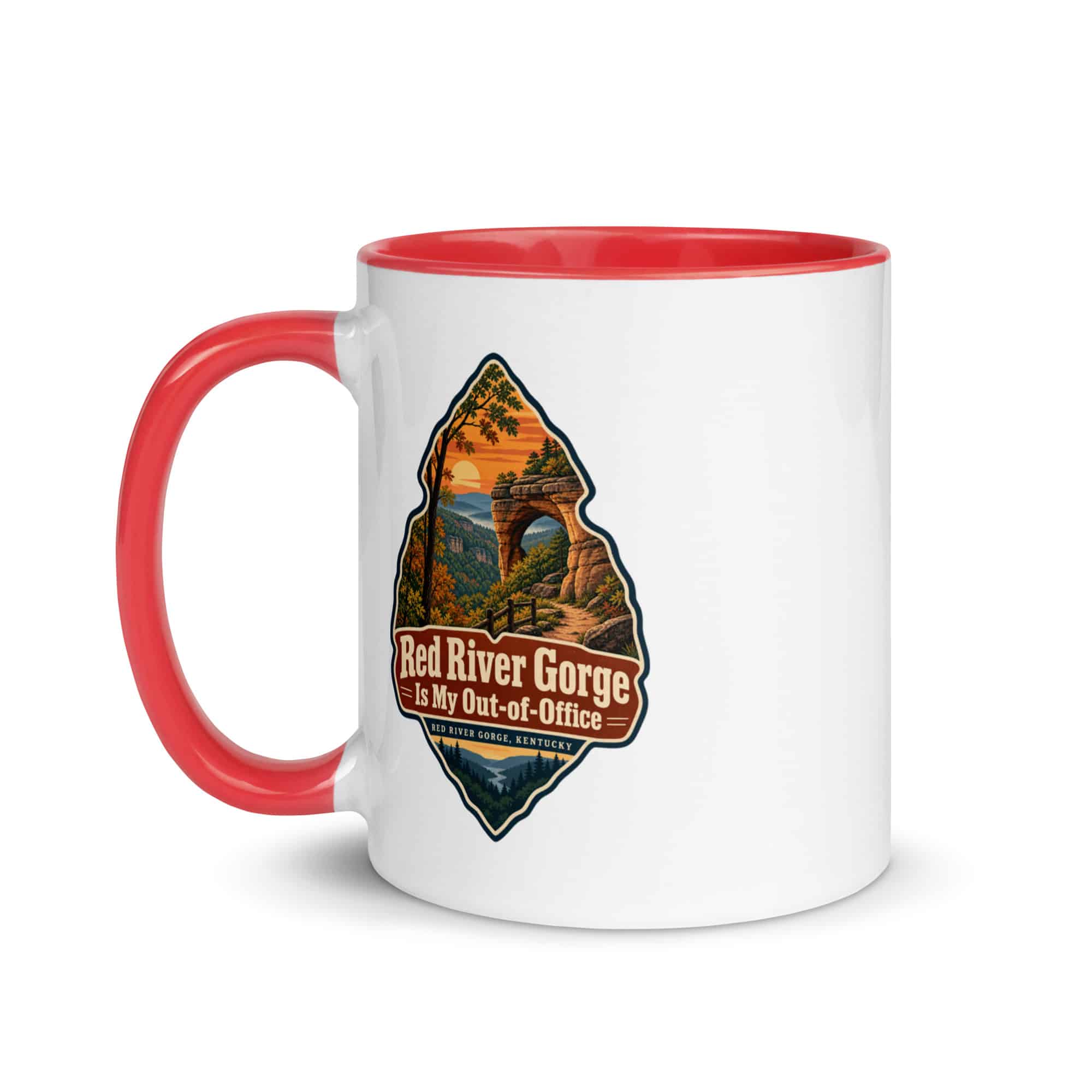 Red River Gorge Color Inside Coffee Mug: Red River Gorge Is My Out-of-Office, Scenic Shield Badge