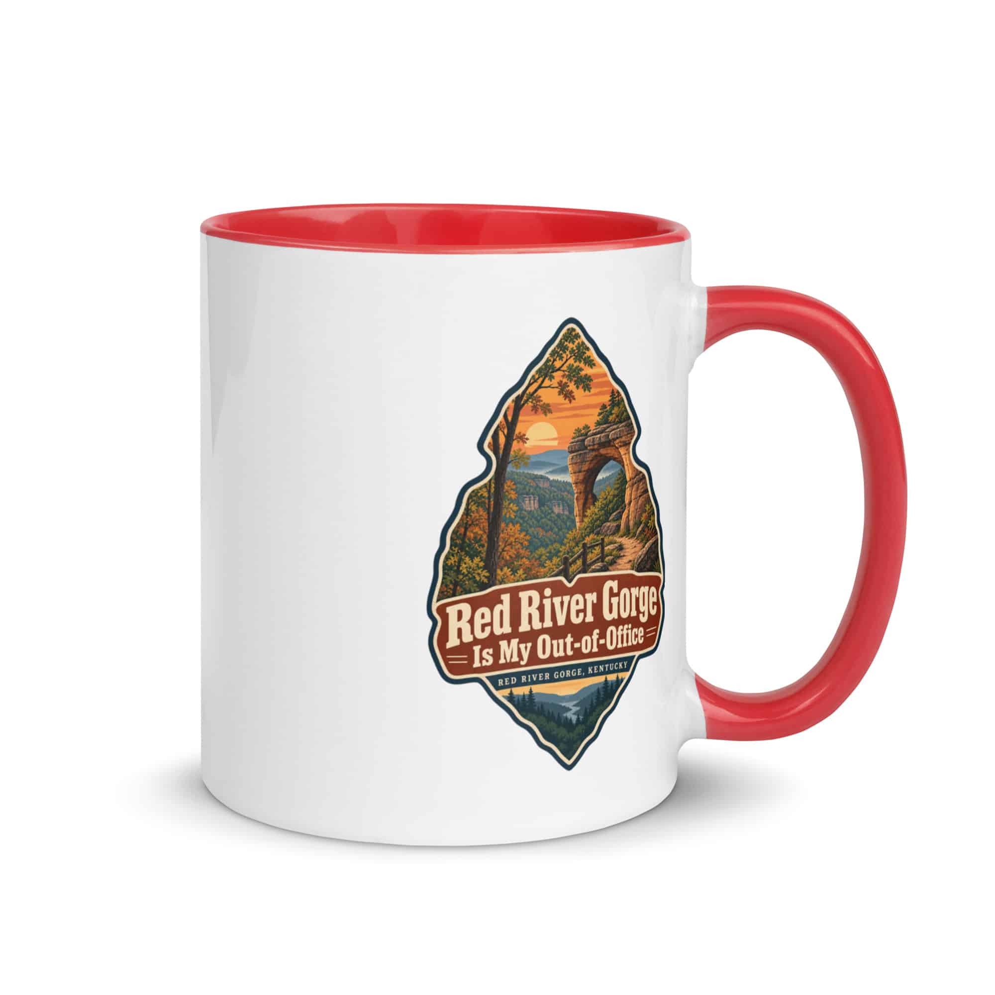 Red River Gorge Color Inside Coffee Mug: Red River Gorge Is My Out-of-Office, Scenic Shield Badge