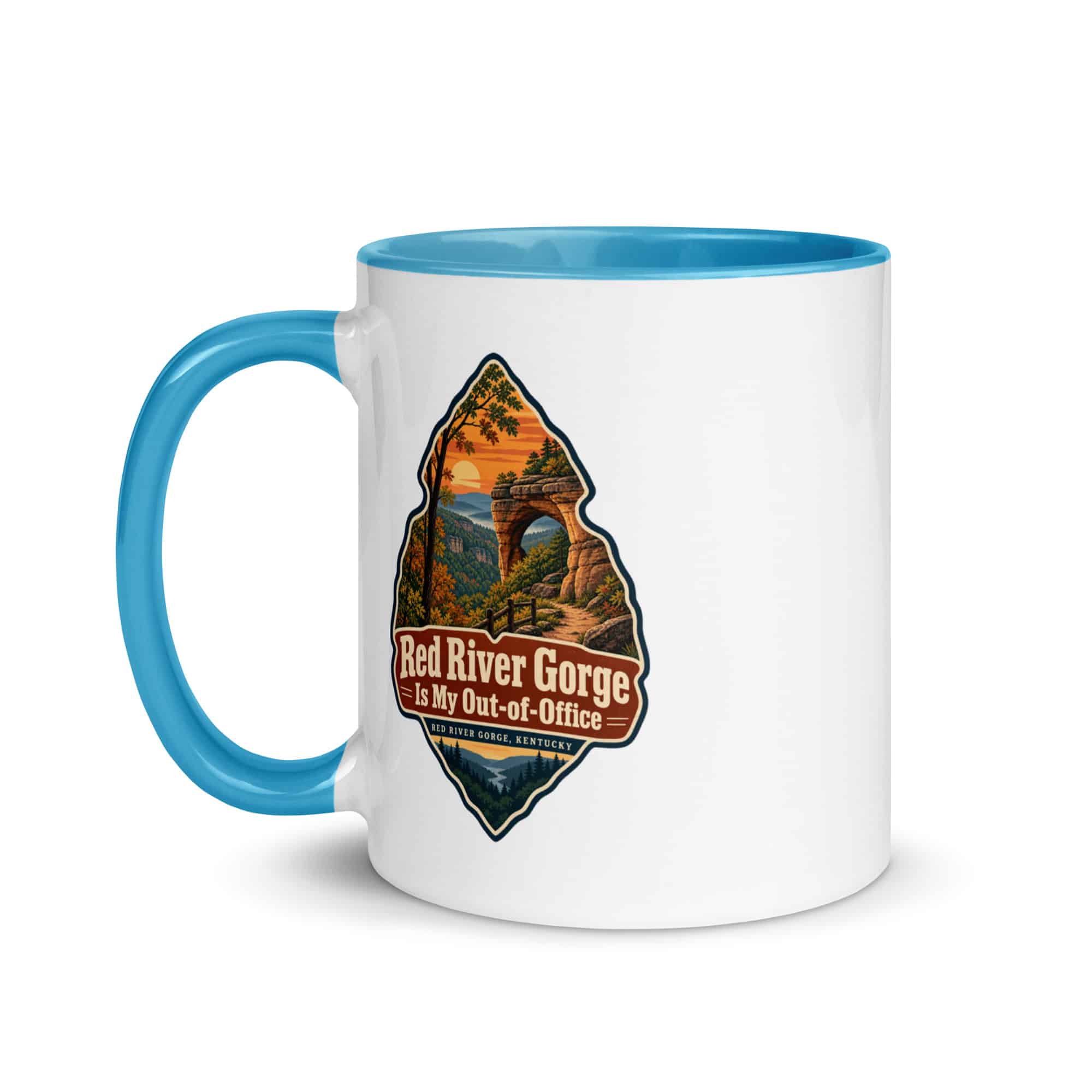 Red River Gorge Color Inside Coffee Mug: Red River Gorge Is My Out-of-Office, Scenic Shield Badge