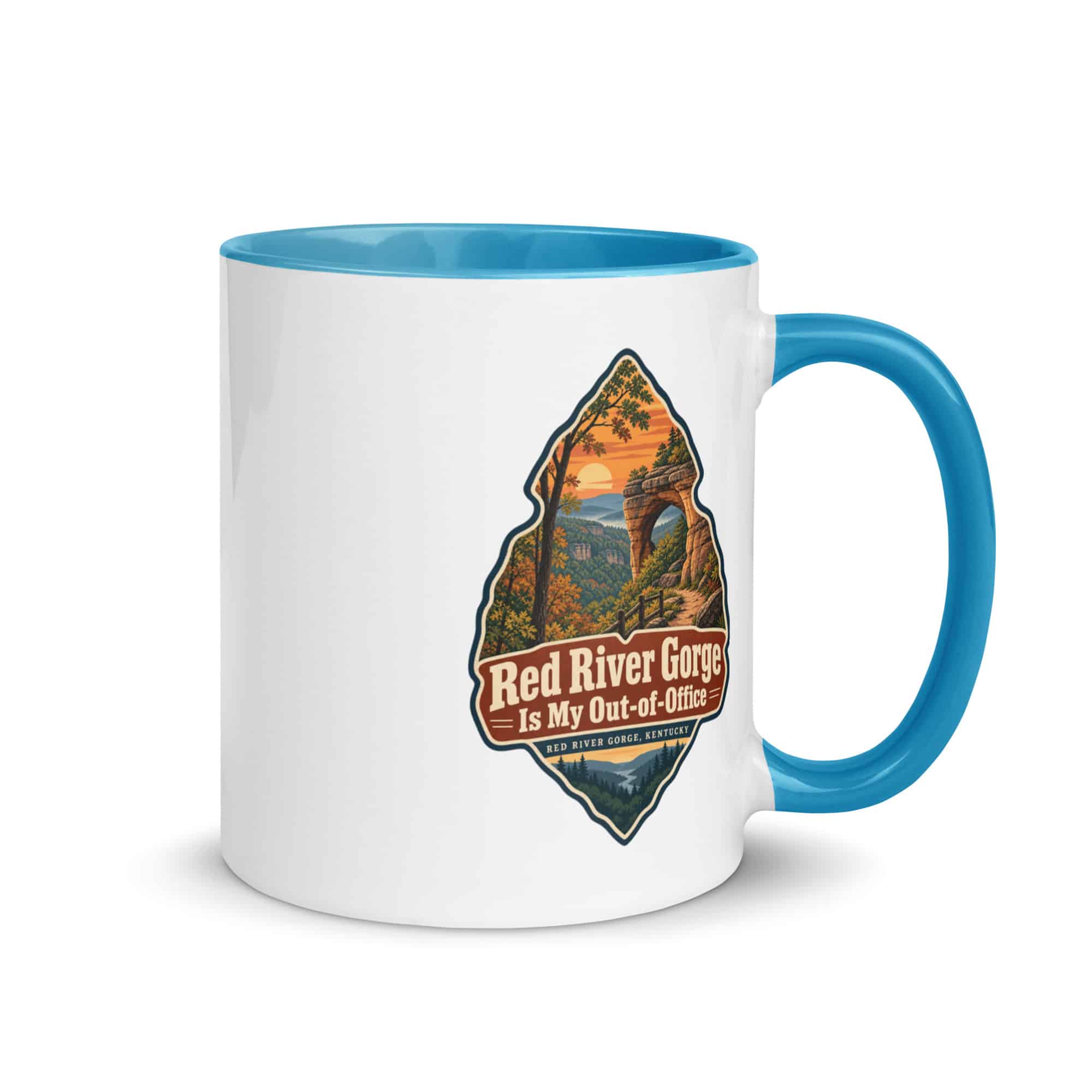Red River Gorge Color Inside Coffee Mug: Red River Gorge Is My Out-of-Office, Scenic Shield Badge