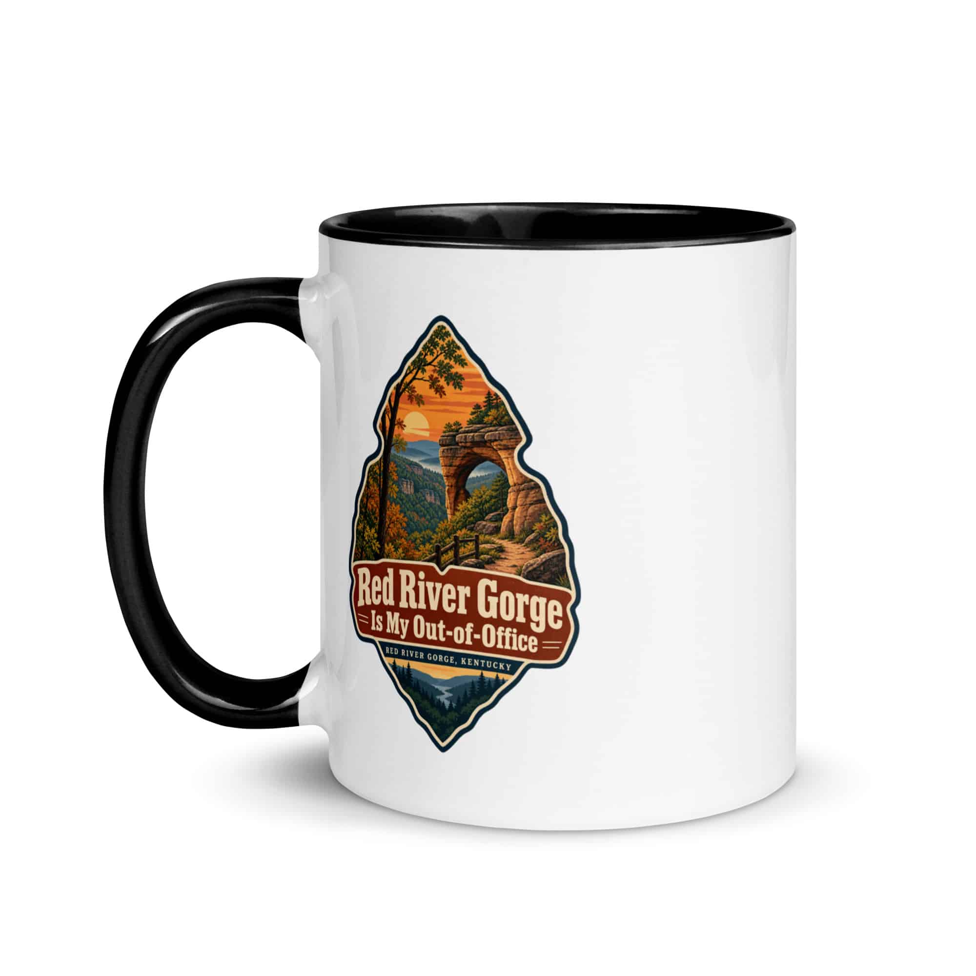 Red River Gorge Color Inside Coffee Mug: Red River Gorge Is My Out-of-Office, Scenic Shield Badge