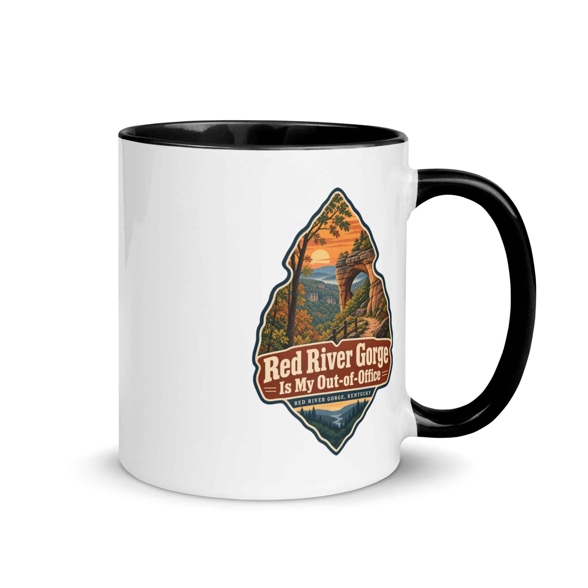 Red River Gorge Color Inside Coffee Mug: Red River Gorge Is My Out-of-Office, Scenic Shield Badge