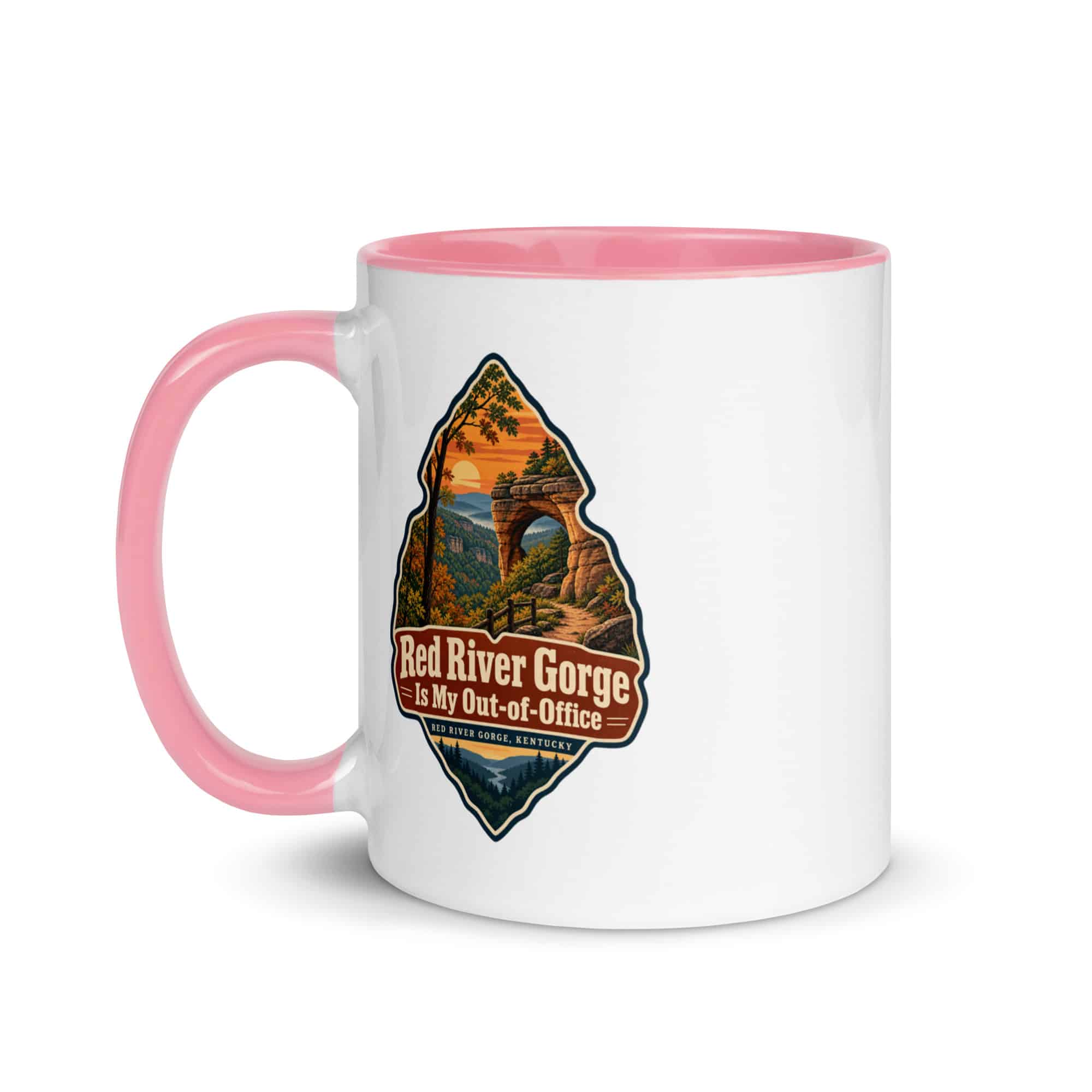 Red River Gorge Color Inside Coffee Mug: Red River Gorge Is My Out-of-Office, Scenic Shield Badge