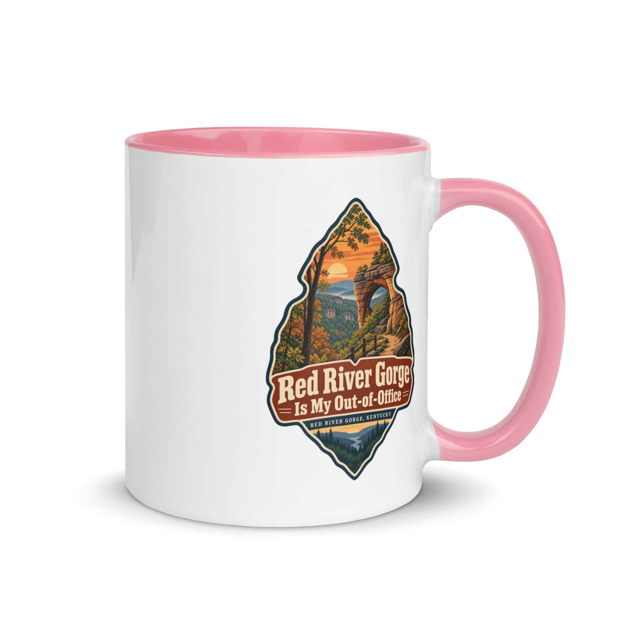 Red River Gorge Color Inside Coffee Mug: Red River Gorge Is My Out-of-Office, Scenic Shield Badge