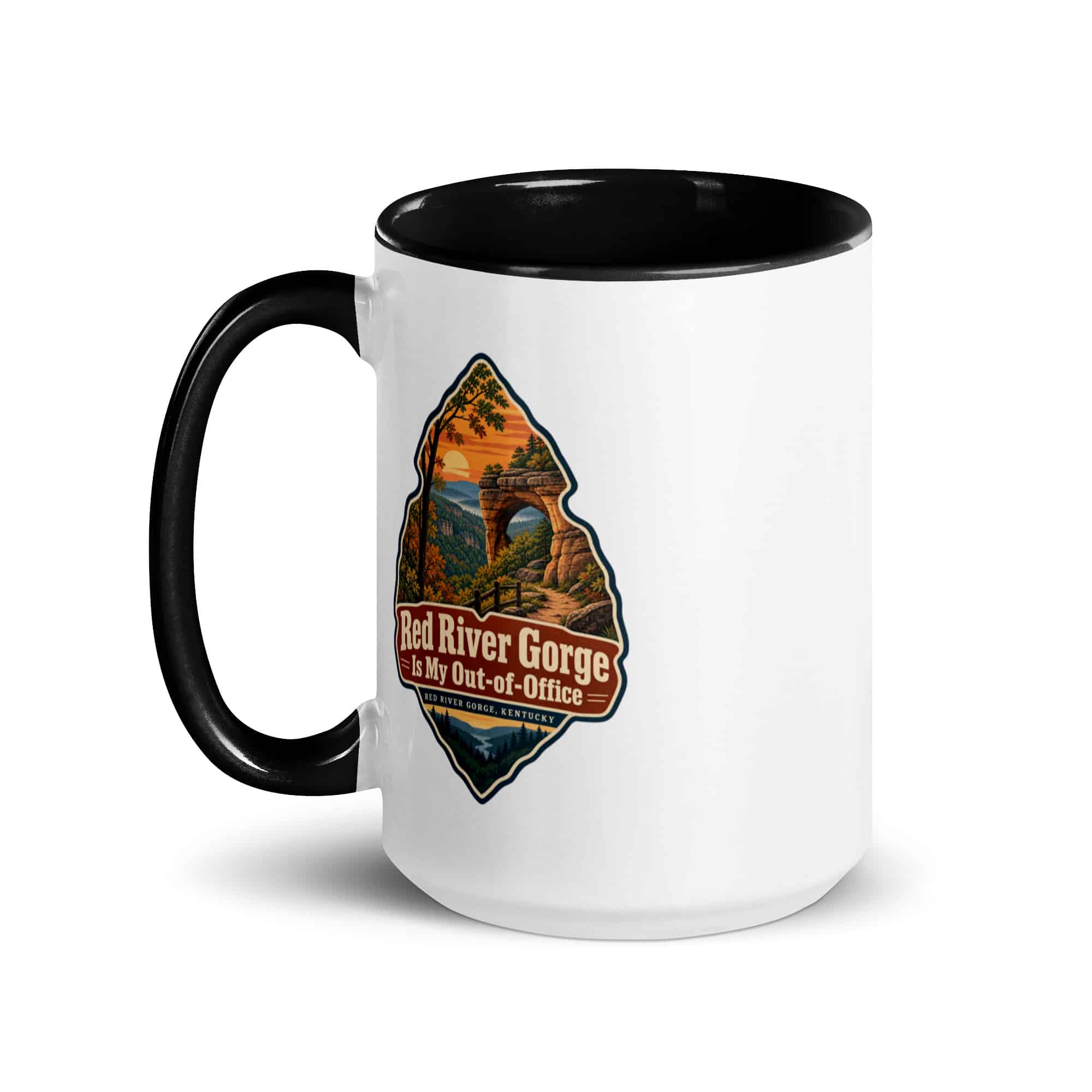 Red River Gorge Color Inside Coffee Mug: Red River Gorge Is My Out-of-Office, Scenic Shield Badge