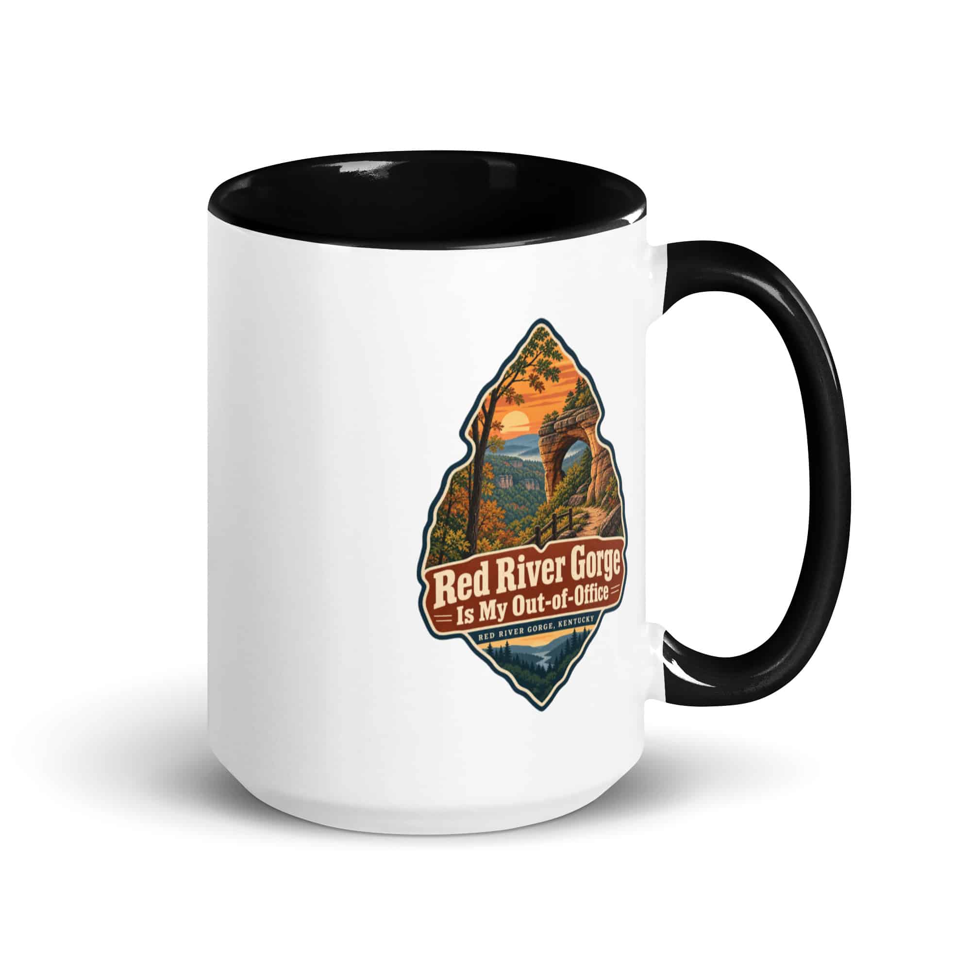 Red River Gorge Color Inside Coffee Mug: Red River Gorge Is My Out-of-Office, Scenic Shield Badge
