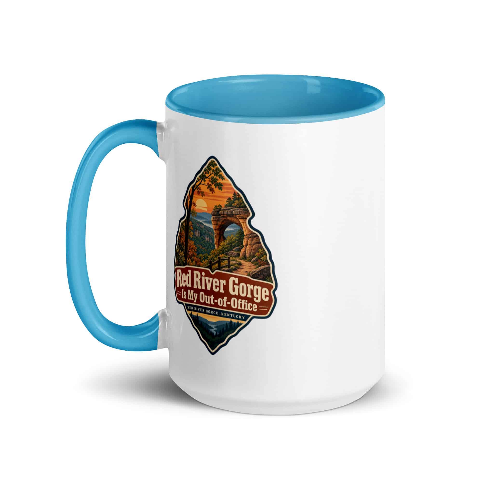 Red River Gorge Color Inside Coffee Mug: Red River Gorge Is My Out-of-Office, Scenic Shield Badge