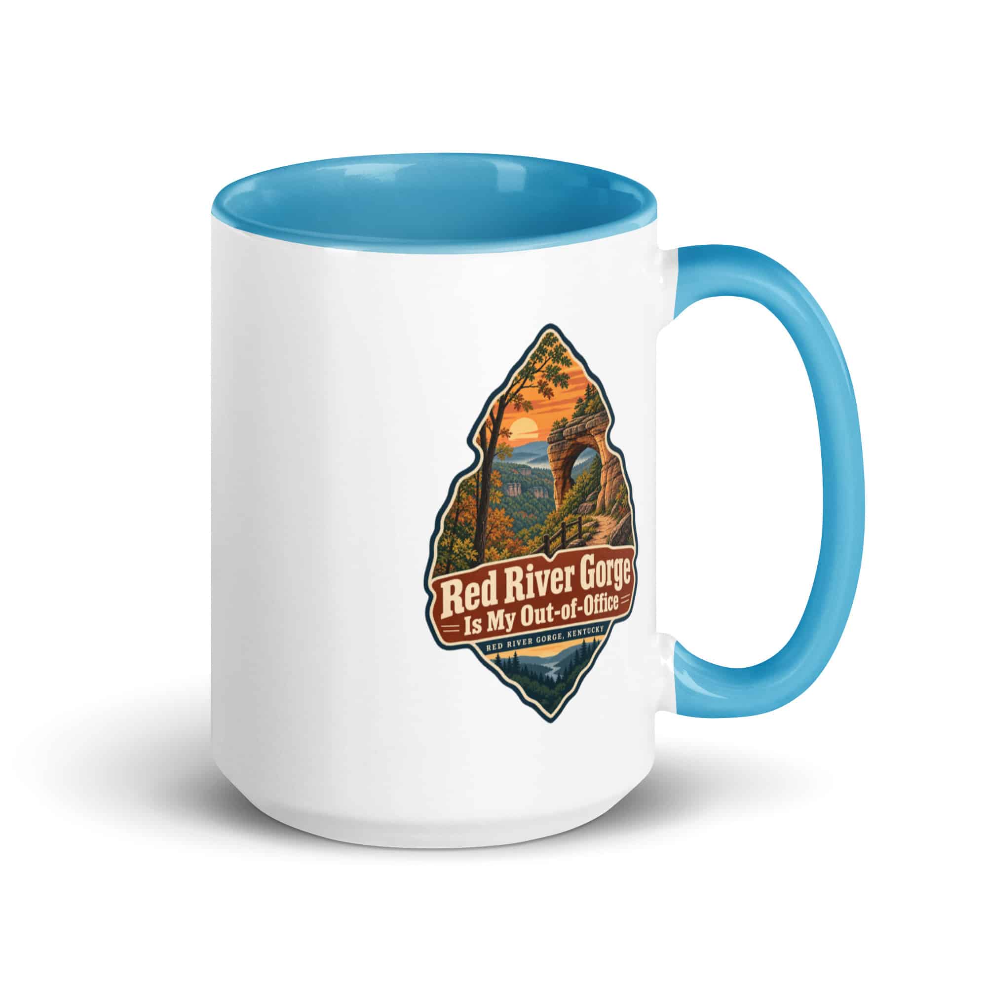 Red River Gorge Color Inside Coffee Mug: Red River Gorge Is My Out-of-Office, Scenic Shield Badge